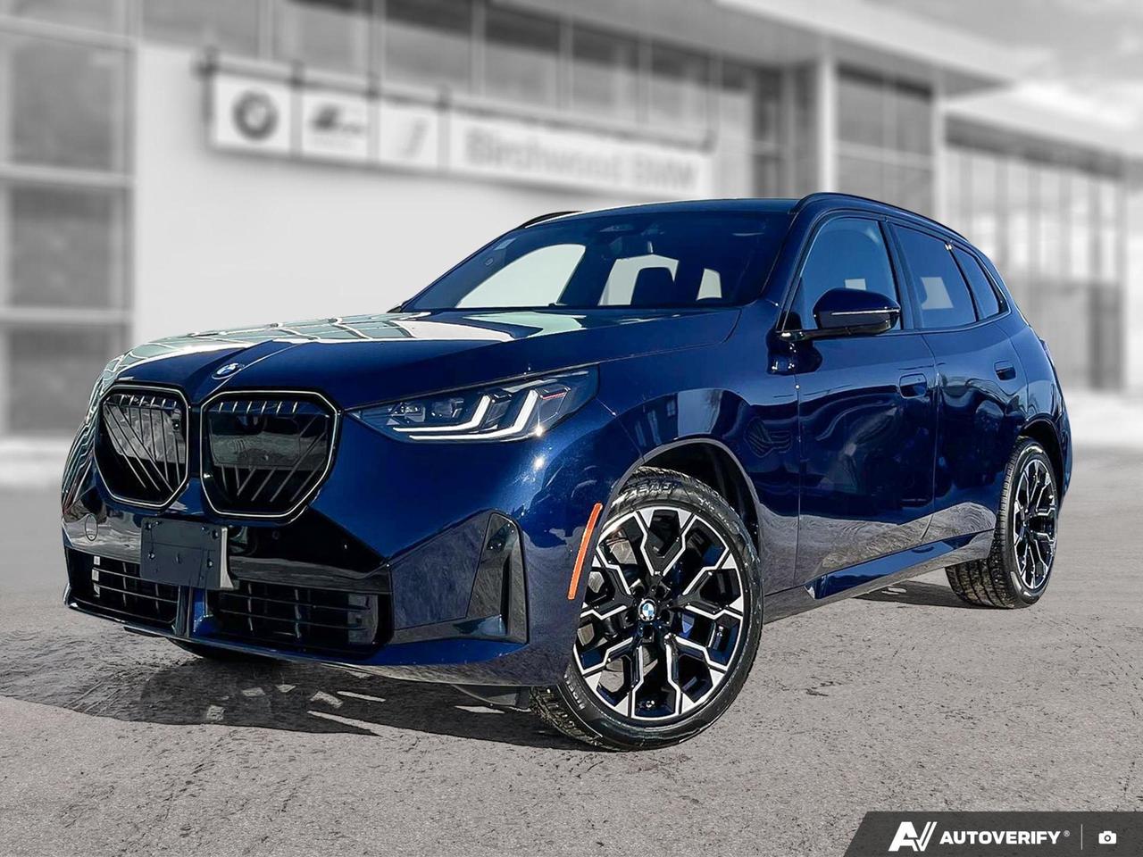 Clean CARFAX! No Accidents!
Low Kilometers!
Good Condition!
Discover luxury and performance in this gently used 2025 BMW X3 30 xDrive. With only 7,159 km on the odometer, this one-owner, accident-free SUV offers the perfect blend of style and functionality.

Key Highlights:

- Tanzanite Blue Metallic exterior with Black interior
- Premium M Sport package for enhanced driving dynamics
- Fuel-efficient 2.0L 4-cylinder engine with AWD
- Panoramic Sky Lounge sunroof for an open, airy feel
- Sport heated Veganza leatherette steering wheel
- Memory settings for drivers seat and door mirrors
- Advanced safety features, including airbag occupancy sensors and driver monitoring
- Bluetooth connectivity and voice-activated radio controls

Experience the ultimate driving machine for yourself. Reserve your test drive today or start your purchase process online. Our team at Birchwood BMW is ready to answer any questions and guide you through our seamless acquisition process. Dont miss this opportunity to own a nearly new BMW X3 with all the bells and whistles!
Unforgettable experiences guaranteed! Buy your next Pre-Owned vehicle from Birchwood BMW and enjoy brand specific luxuries including:
 A full CARFAX vehicle report
 Complete vehicle detailing & a full tank of gas.
 BMW Factory Certified Technicians with 100+ Years of Experience
 Certifiable BMW Vehicles
 21 Loaner Vehicles
Discover the ultimate driving experience today! Book your appointment at 204-452-7799.
Dealer Permit #9740
Dealer permit #9740