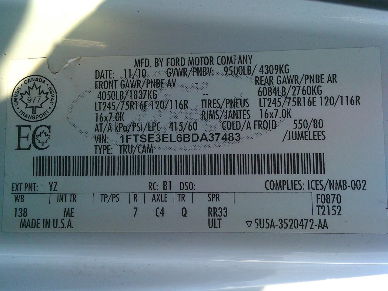 2011 Ford Econoline E-350 Super Duty Commercial Photo