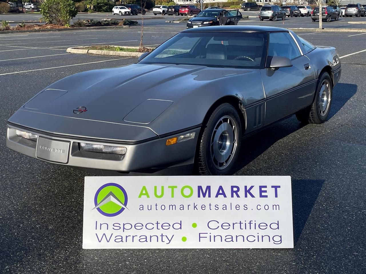 EXTREMELY CLEAN AND RARE CORVETTE WITH 4+3 MANUAL TRANSMISSION. GARAGE KEPT, AND IN ITS ALL ORIGINAL CONDITION...NO MODIFICATIONS! A WARRANTY IS EVEN AVAILABLE!<br /><br />Welcome to the Automarket, your community dealership of "YES". We are featuring a spectacular 1987 Corvette with the unique 4+3 Manual transmission and Glass top.<br /><br />Having been fully inspected, we know that the following items will need to be replaced:<ul><li>Tires because they have expired by date</li><li>Ball Joint</li><li>Tie Rods</li><li>Control Arm Bushings</li><li>Some light sweat from oil pan and transmission pan. All have been cleaned and no new wetness has appeared. (Very normal for a 40 year old vehicle)</li></ul>This amazing vehicle has previously had collector plates and is in it's original factory set up with no modifications.<br /><br />2 LOCATIONS TO SERVE YOU, BE SURE TO CALL FIRST TO CONFIRM WHERE THE VEHICLE IS PARKED<br />WHITE ROCK 604-542-4970 LANGLEY 604-533-1310 OWNER'S CELL 604-649-0565<br /><br />We are a family owned and operated business since 1983 and we are committed to offering outstanding vehicles backed by exceptional customer service, now and in the future.<br />What ever your specific needs may be, we will custom tailor your purchase exactly how you want or need it to be. All you have to do is give us a call and we will happily walk you through all the steps with no stress and no pressure.<br />WE ARE THE HOUSE OF YES?<br />ADDITIONAL BENFITS WHEN BUYING FROM SK AUTOMARKET:<br />ON SITE FINANCING THROUGH OUR 17 AFFILIATED BANKS AND VEHICLE FINANCE COMPANIES<br />IN HOUSE LEASE TO OWN PROGRAM.<br />EVRY VEHICLE HAS UNDERGONE A 120 POINT COMPREHENSIVE INSPECTION<br />EVERY PURCHASE INCLUDES A FREE POWERTRAIN WARRANTY<br />EVERY VEHICLE INCLUDES A CARFAX AND ICBC DAMAGE REPORT<br />EVERY VEHICLE IS GUARANTEED LIEN FREE<br />DISCOUNTED RATES ON PARTS AND SERVICE FOR YOUR NEW CAR AND ANY OTHER FAMILY CARS THAT NEED WORK NOW AND IN THE FUTURE.<br />36 YEARS IN THE VEHICLE SALES INDUSTRY<br />A+++ MEMBER OF THE BETTER BUSINESS BUREAU<br />RATED TOP DEALER BY CARGURUS 2 YEARS IN A ROW<br />MEMBER IN GOOD STANDING WITH THE VEHICLE SALES AUTHORITY OF BRITISH COLUMBIA<br />MEMBER OF THE AUTOMOTIVE RETAILERS ASSOCIATION<br />COMMITTED CONTRIBUTER TO OUR LOCAL COMMUNITY AND THE RESIDENTS OF BC<br /><br /> This vehicle has been Fully Inspected, Certified and Qualifies for Our Free Extended Warranty.Don't forget to ask about our Great Finance and Lease Rates. We also have a Options for Buy Here Pay Here and Lease to Own for Good Customers in Bad Situations. 2 locations to help you, White Rock and Langley. Be sure to call before you come to confirm the vehicles location and availability or look us up at www.automarketsales.com. White Rock 604-542-4970 and Langley 604-533-1310. Serving Surrey, Delta, Langley, Richmond, Vancouver, all of BC and western Canada. Financing & leasing available. CALL SK AUTOMARKET LTD. 6045424970. Call us toll-free at 1 877 813-6807. $999 Documentation fee (negotiable) and applicable taxes are in addition to advertised prices. LANGLEY LOCATION DEALER# 40038 S. SURREY LOCATION DEALER #9987<br />