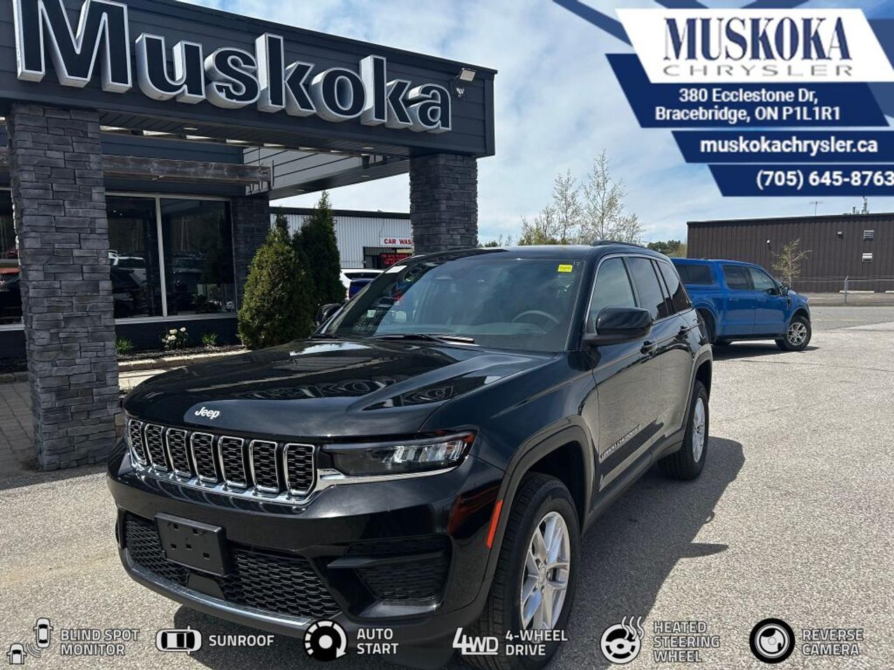 This JEEP GRAND CHEROKEE LAREDO X, with a 3.6L V-6 engine engine, features a 8-speed automatic transmission, and generates 9.2 highway/12.3 city L/100km. Find this vehicle with only 50 kilometers!  JEEP GRAND CHEROKEE LAREDO X Options: This JEEP GRAND CHEROKEE LAREDO X offers a multitude of options. Technology options include: Disassociated Touchscreen Display, GPS Antenna Input, Integrated Centre Stack Radio, Voice Activated Dual Zone Front Automatic Air Conditioning, 2 LCD Monitors In The Front.  Safety options include Airbag Occupancy Sensor, Curtain 1st And 2nd Row Airbags, Driver And Passenger Knee Airbag, Dual Stage Driver And Passenger Front Airbags, Dual Stage Driver And Passenger Seat-Mounted Side Airbags.  Visit Us: Find this JEEP GRAND CHEROKEE LAREDO X at Muskoka Chrysler today. We are conveniently located at 380 Ecclestone Dr Bracebridge ON P1L1R1. Muskoka Chrysler has been serving our local community for over 40 years. We take pride in giving back to the community while providing the best customer service. We appreciate each and opportunity we have to serve you, not as a customer but as a friend