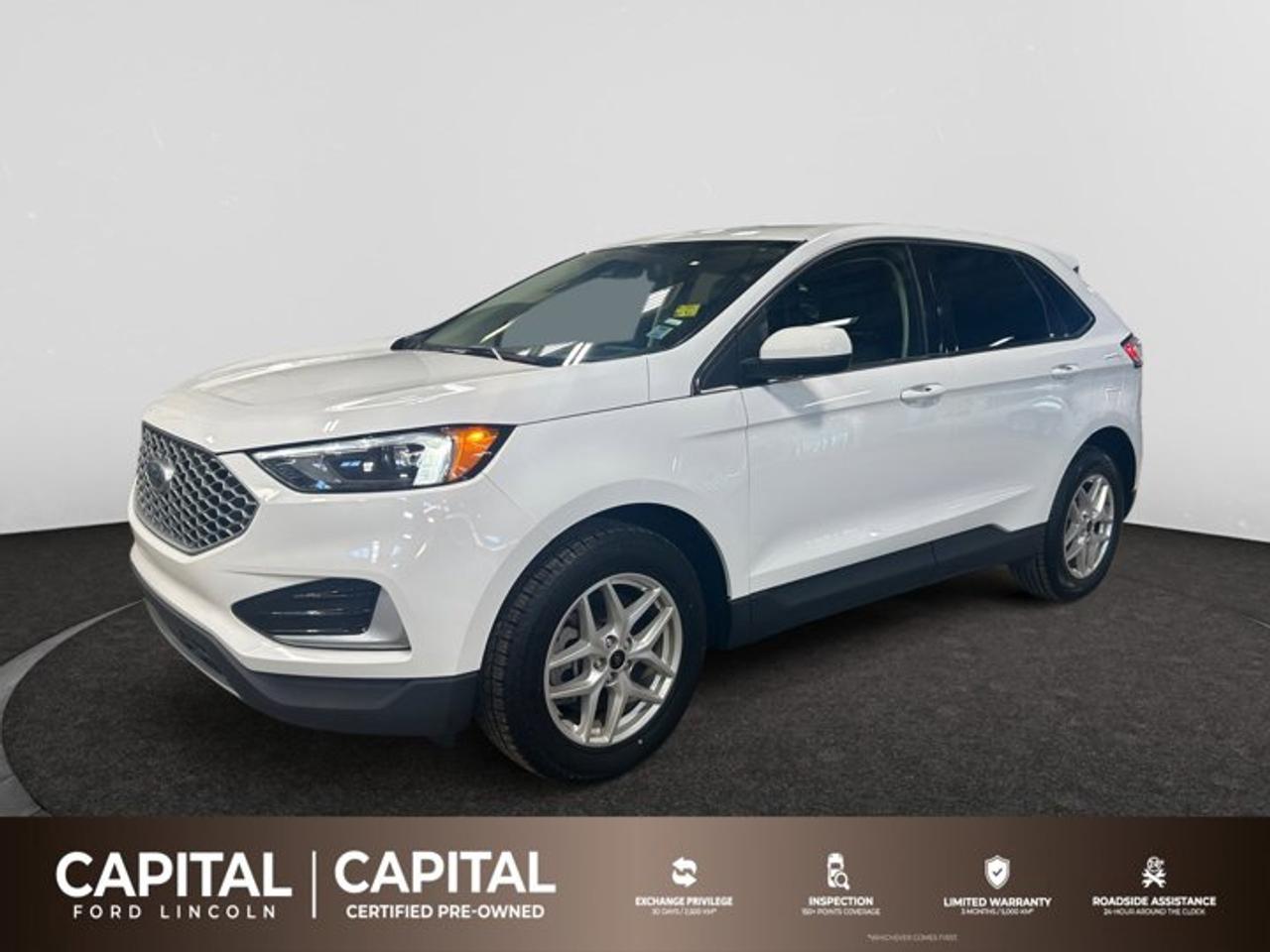 Looking for something that catches the eye? This OXF WHITE Ford Edge features a AWD Intercooled Turbo Premium Unleaded I-4 2.0 L/122 engine. The design is cool and stylish from the Edges bold front grille to its smooth lines and aerodynamic shape. The interior is spacious with seating for five and rear folding seats. Available SYNC technology with MyFord Touch allows this vehicle to understand 10,000 voice commands as well as control your media, phone, navigation and vehicles climate. Equipped with dual exhaust, keyless entry, tinted windows, six standard airbags and the Safety Canopy System with side-curtain airbags. With use of independent suspension, this SUV offers excellent driving manners, whether on country roads, rough city streets or highways. Contact us today to schedule a test drive!Check out this vehicles pictures, features, options and specs, and let us know if you have any questions. Helping find the perfect vehicle FOR YOU is our only priority.P.S...Sometimes texting is easier. Text (or call) 306-994-3121 for fast answers at your fingertips!Dealer License #307287