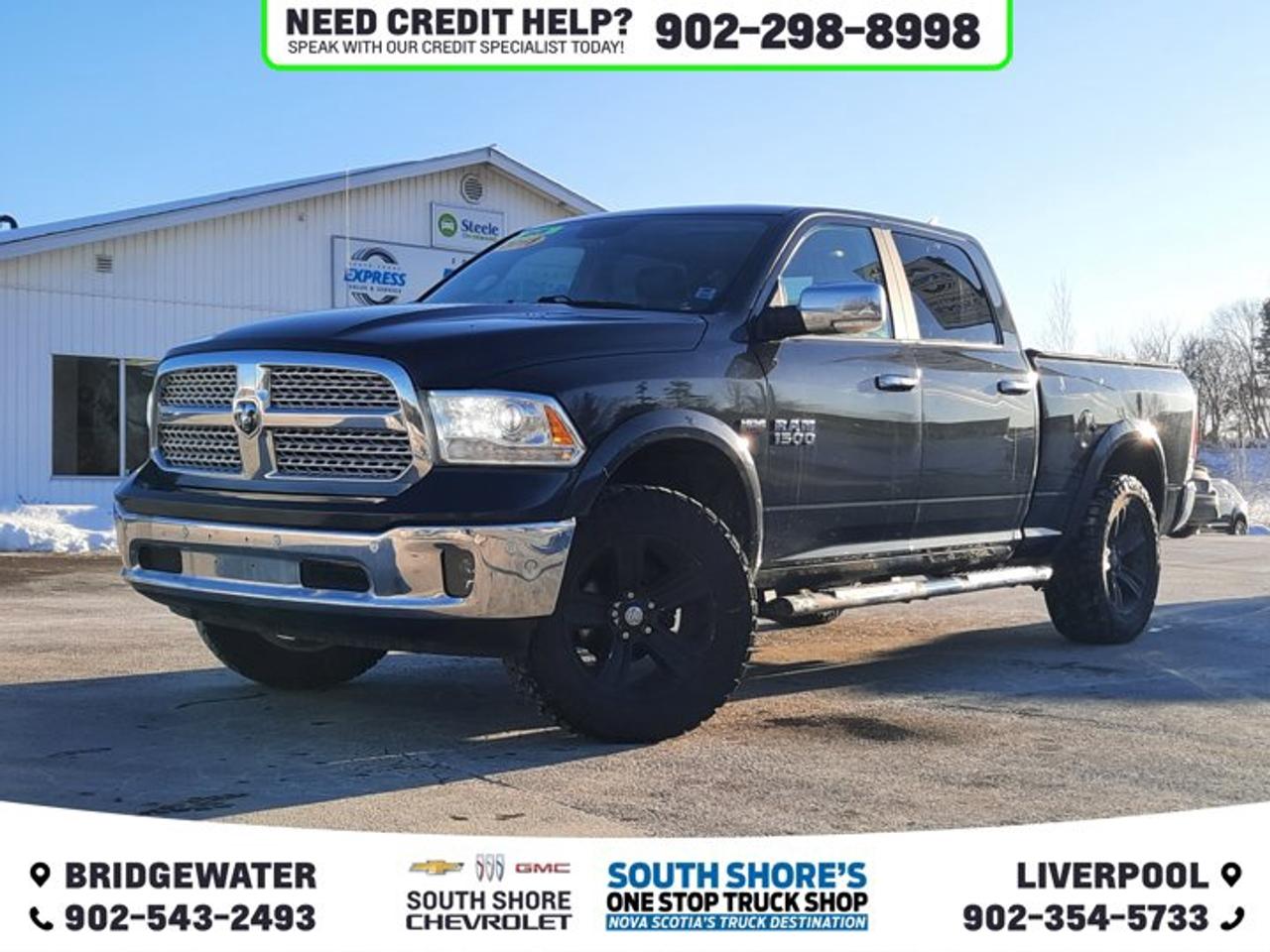 Awards: * Canadian Car of the Year AJACs Best Pick-Up Truck In Canada For 2018 Recent Arrival! Maximum Steel Metallic Clearcoat 2018 Ram 1500 Laramie For Sale, Bridgewater 4WD 8-Speed Automatic HEMI 5.7L V8 VVT Clean Car Fax, 1-Year SiriusXM Guardian Subscription, 1-Year SiriusXM Subscription, 8.4 Touchscreen, Adjustable pedals, Air Conditioning, Alloy wheels, Apple CarPlay Capable, Audio memory, Auto High-Beam Headlamp Control, Auto-dimming door mirrors, Automatic temperature control, Brake assist, Compass, Convenience Group, Delay-off headlights, Driver door bin, Dual front impact airbags, Dual front side impact airbags, Electronic Stability Control, Electronically Controlled Throttle, For SiriusXM Info Call 888-539-7474, Front anti-roll bar, Front dual zone A/C, Front fog lights, Front Ventilated Seats, Fully automatic headlights, Google Android Auto, GPS Antenna Input, GPS Navigation, Hands-Free Comm w/Bluetooth, HD Radio, Heated front seats, High-Back Seats, Illuminated entry, Keyless Enter N Go w/Push-Start, LED Bed Lighting, Media Hub w/2 USB & Aux Input Jack, Media Hub w/USB & Aux Input Jack, Occupant sensing airbag, Outside temperature display, Overhead airbag, Overhead console, ParkView Rear Back-Up Camera, Pedal memory, Power door mirrors, Power passenger seat, Power steering, Power Sunroof, Power windows, Quick Order Package 26H Laramie (DISC), Radio data system, Radio: Uconnect 4C Nav w/8.4 Display, Rain-Sensing Windshield Wipers, Remote keyless entry, Remote Proximity Keyless Entry, Security system, SiriusXM Satellite Radio, SiriusXM Traffic, SiriusXM Travel Link, Speed control, Steering wheel mounted audio controls, Tachometer, Tilt steering wheel, Tip Start, Traction control, Trip computer, Uconnect Access, USB Mobile Projection, Variably intermittent wipers, Ventilated front seats.