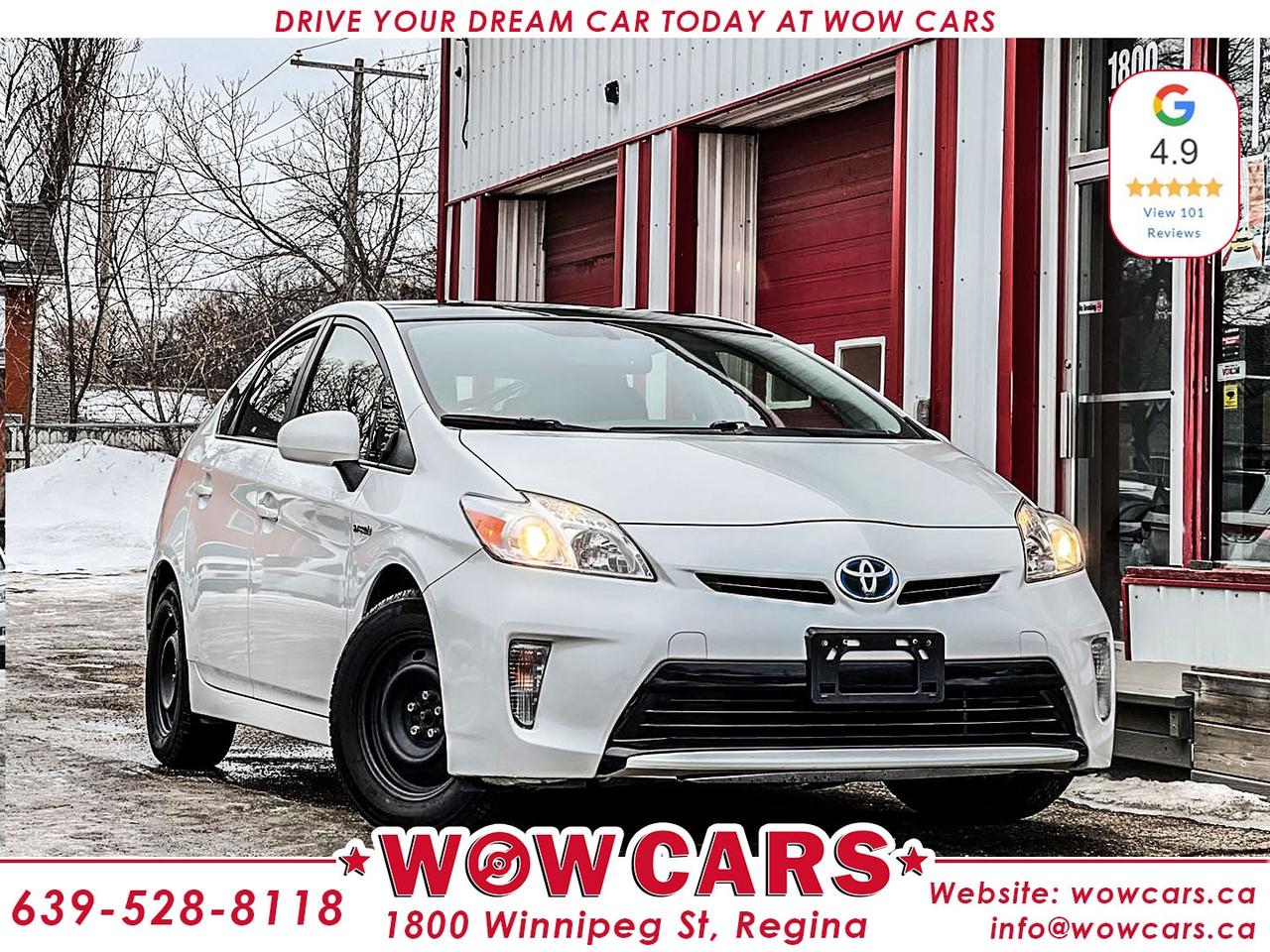 2014 Toyota Prius HybridOdometer: 187,910 KM <br/> Price: $16,990+taxes <br/> Financing Available <br/> <br/> WOW Factors:- -Certified and mechanical inspection <br/> -Clean Carfax, no accidents <br/> -One Owner <br/> <br/> <br/> Highlight Features:--Second set of Winter Tires and Rims <br/> -Alloy Wheels <br/> -Push Button Start <br/> -Backup-Camera <br/> -Sunroof <br/> -Power side mirrors <br/> -Power windows <br/> -EV/Eco/PWR Mode <br/> -Solar panel Roof <br/> -Cruise Control and much more. <br/> Financing Available<br/> <br/> Driven by Trust, Powered by Family  Your Destination for Quality Pre-Owned Vehicles <br/> At our family-owned dealership, customer satisfaction isnt just a goal  its our promise. We specialize in pre-owned Cars, SUVs, Vans, and Trucks, offering standout value with the WOW factors that set us apart. From exceptional Google reviews to unmatched after-sales service, we go above and beyond to make your experience seamless, transparent, and friendly. <br/> <br/> <br/> Visit WOW CARS Today at 1800 Winnipeg Street Regina, SK S4P1G2, or give us a call at (639) 528-8II8. <br/>