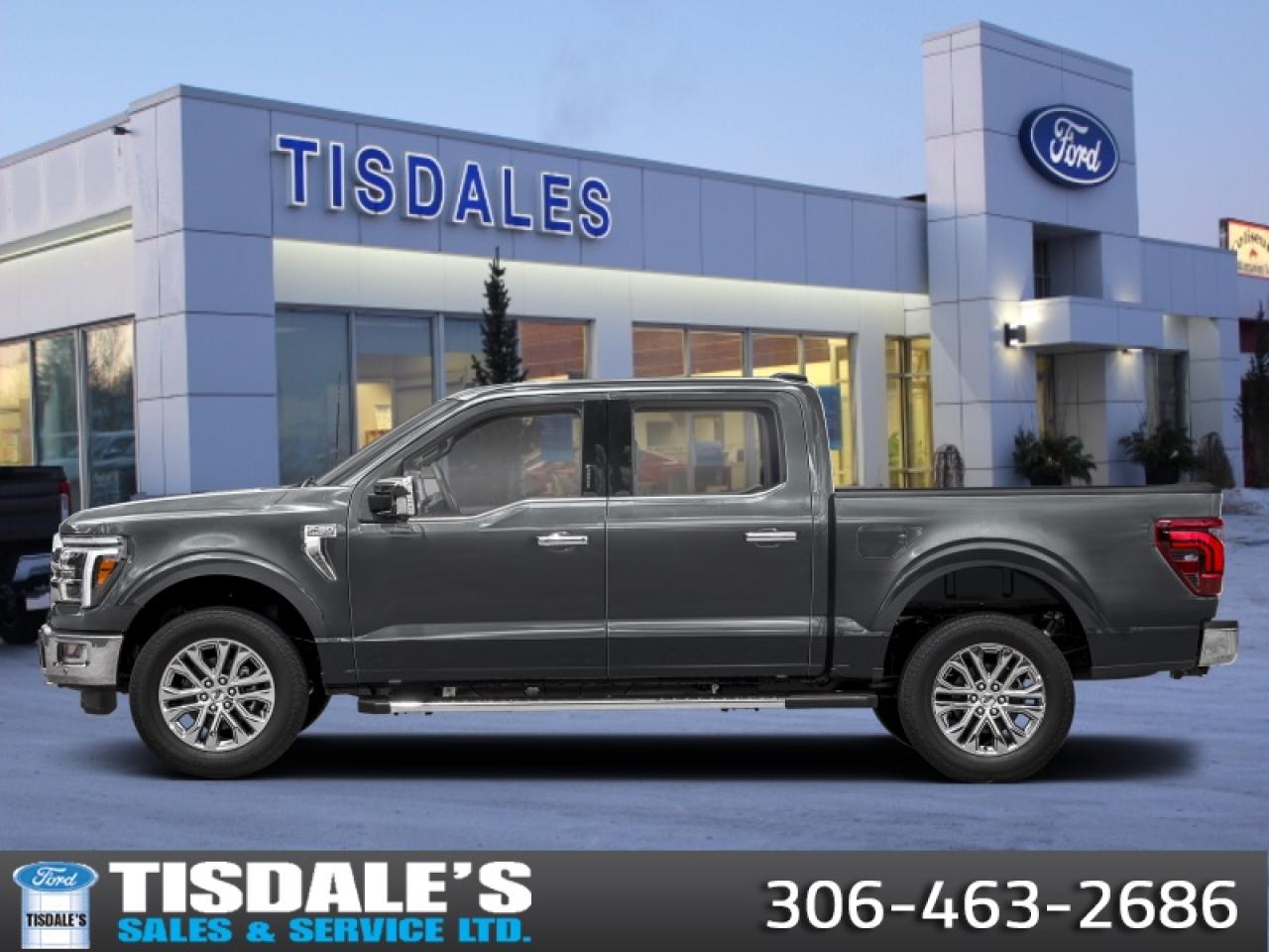 <b>Lariat Black Appearance Package, 20 inch Aluminum Wheels, Tow Package, Spray-in Bedliner!</b><br> <br> <br> <br>Check out the large selection of new Fords at Tisdales today!<br> <br>The 2026 Ford F-150 offers remarkable versatility and resiliency to support both demanding work and weekend adventures. <br> <br>The 2026 Ford F-150 combines proven leadership in toughness with smart innovation to deliver a truck built for real-world demands. Inside, the cabin features refined materials, intuitive tech and comfortable seating to support both driver and passengers on every journey. With its strong presence, flexible design and Fords legacy of dependability, the F-150 is ready for whatever work or play you throw its way.<br> <br>This Carbonized Grey Metallic Crew Cab 4X4 pickup has an Automatic transmission and is powered by a 400HP 3.5L V6 Cylinder Engine. <br> <br> Our F-150s trim level is LARIAT. This vehicle has been upgraded with the following features: Lariat Black Appearance Package, 20 inch Aluminum Wheels, Tow Package, Spray-in Bedliner.<br><br> View the original window sticker for this vehicle with this url <b><a href=http://www.windowsticker.forddirect.com/windowsticker.pdf?vin=1FTFW5L85TKD43838 target=_blank>http://www.windowsticker.forddirect.com/windowsticker.pdf?vin=1FTFW5L85TKD43838</a></b>.<br> <br>To apply right now for financing use this link: <a href=http://www.tisdales.com/shopping-tools/apply-for-credit.html target=_blank>http://www.tisdales.com/shopping-tools/apply-for-credit.html</a><br><br> <br/> Total  rebate of $7500 is reflected in the price.   4.49% financing for 84 months. <br> Buy this vehicle now for the lowest bi-weekly payment of <b>$534.98</b> with $0 down for 84 months @ 4.49% APR O.A.C. ( Plus applicable taxes -  $699 administration fee included in sale price.   ).  Incentives expire 2026-03-02.  See dealer for details. <br> <br>Tisdales is not your standard dealership. Sales consultants are available to discuss what vehicle would best suit the customer and their lifestyle, and if a certain vehicle isnt readily available on the lot, one will be brought in. o~o
