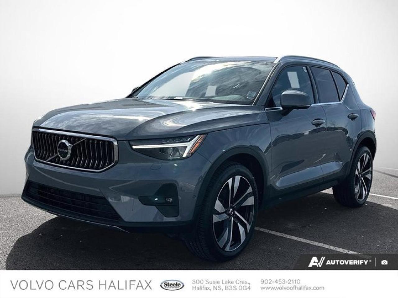 This *2023 Volvo XC40 Ultimate Bright Theme AWD* with *97,197 km* has had *four new Michelin Pilot Sport tires installed* and has completed a *Volvo Certified Pre-Owned (CPO) inspection and service*, along with a full mechanical inspection, brake and tire measurement, road test by a certified technician, and professional interior and exterior detailing. Finished in *Thunder Grey* with a *Charcoal interior*, this compact luxury SUV is powered by Volvos *B5 mild-hybrid engine paired with an automatic transmission and AWD*, delivering responsive performance and confident year-round capability. The *Ultimate Bright Theme* trim represents the highest equipment level for the XC40, and this example includes the *Climate Package*, *Protection Package*, and *20-inch 5-Double Spoke wheels*, offering a well-rounded balance of comfort, style, and practicality. This *one-owner XC40 with a clean accident history and documented service records* presents a well-maintained example of Volvos popular compact SUV. We invite you to *book a viewing and test drive* to determine if this vehicle is the right fit for your needs.Visit us today at Volvo Cars Halifax, 300 Susie Lake Crescent, Bayers Lake.Certified by VolvoWhen you buy a Certified by Volvo vehicle, youre getting more than a great previously owned vehicle. Youre getting our commitment to your satisfaction. We accept only the best pre-owned Volvos, and we make them even better with our signature quality and safety.-SUPERIOR VEHICLES. EXCEPTIONAL VALUE.Each Certified by Volvo vehicle has to meet the strictest criteria, and is backed by our best-in-class warranty.-COMPREHENSIVE INSPECTION STANDARDSEach model has to pass a rigorous 170-point test, history investigation and thorough inspection before we issue CarFax certification. All pre-owned vehicles receive the latest software upgrades, and Volvo-approved checks to certify they meet our safety, performance, and appearance standards.- 5 Year / Unlimited Mileage WarrantyThe factory-backed warranty fully covers every part of your Certified by Volvo vehicle that is not specifically excluded, including the replacement or repair of thousands of components. We also include free roadside assistance and a zero deductible for all warranty visits. You also have the option to add up to 5 years of extra coverage with Volvo Increased Protection.**Calculated from the original in-service date and zero kilometers.BUY SAFE, DRIVE SAFEYour best pre-owned vehicle buying experience. Why choose Volvo Cars Halifax?Our best price upfront. Zero hassles. Competitive market based no-haggle price is the same online as it is on the lot, and we offer great flexible financing & leasing options.Extraordinary reconditioning to meet our high standards. We provide documentation including Carfax reports.Expert knowledge and full disclosure pricing up front that you can understand.On line virtual trade assessments on your current car. With the right information you provide, we will give you a value your current car is worth on trade based on the current market***An extraordinary ownership experience after the sale with top rated services and communication.-although every precaution has been made to depict this vehicle accurately, some data may be lost or reconfigured on upload. Please contact us directly to confirm actual vehicle equipment and details. It is the sole responsibility of the purchaser to verify all options to be accurate.***final assessment by Volvo Cars Halifax in person prior to contract/deal finalization to confirm actual condition and validation of trade in offer.