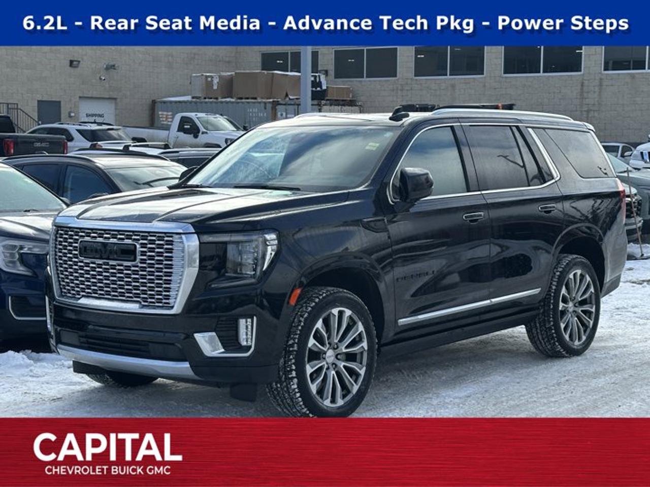 Recent Arrival!Ask for the Internet Department for more information or book your test drive today! Call 403-256-4960 for fast answers at your fingertips! Disclaimer: All prices are plus taxes. See dealer for details. AMVIC Licensed Dealer # B2020028.2021 Yukon 10-Speed Automatic with Overdrive 4WD Yukon Denali, EcoTec3 6.2L V8, 4WD, Adaptive Cruise Control, Advanced Security Package, Advanced Technology Package, Dual-Pane Panoramic Power Sunroof, Enhanced Automatic Emergency Braking, Glass Breakage Sensor, Heated front seats, Heated rear seats, Heated steering wheel, Inside Rearview Auto-Dimming Rear Camera Mirror, Power-Retractable Assist Steps, Rear Camera Mirror Washer, Rear Seat Media System, Theft-Deterrent Alarm System, Vehicle Inclination Sensor, Vehicle Interior Movement Sensor, Ventilated front seats, Wheels: 22 x 9 Bright Machined Aluminum.Awards:* ALG Canada Residual Value