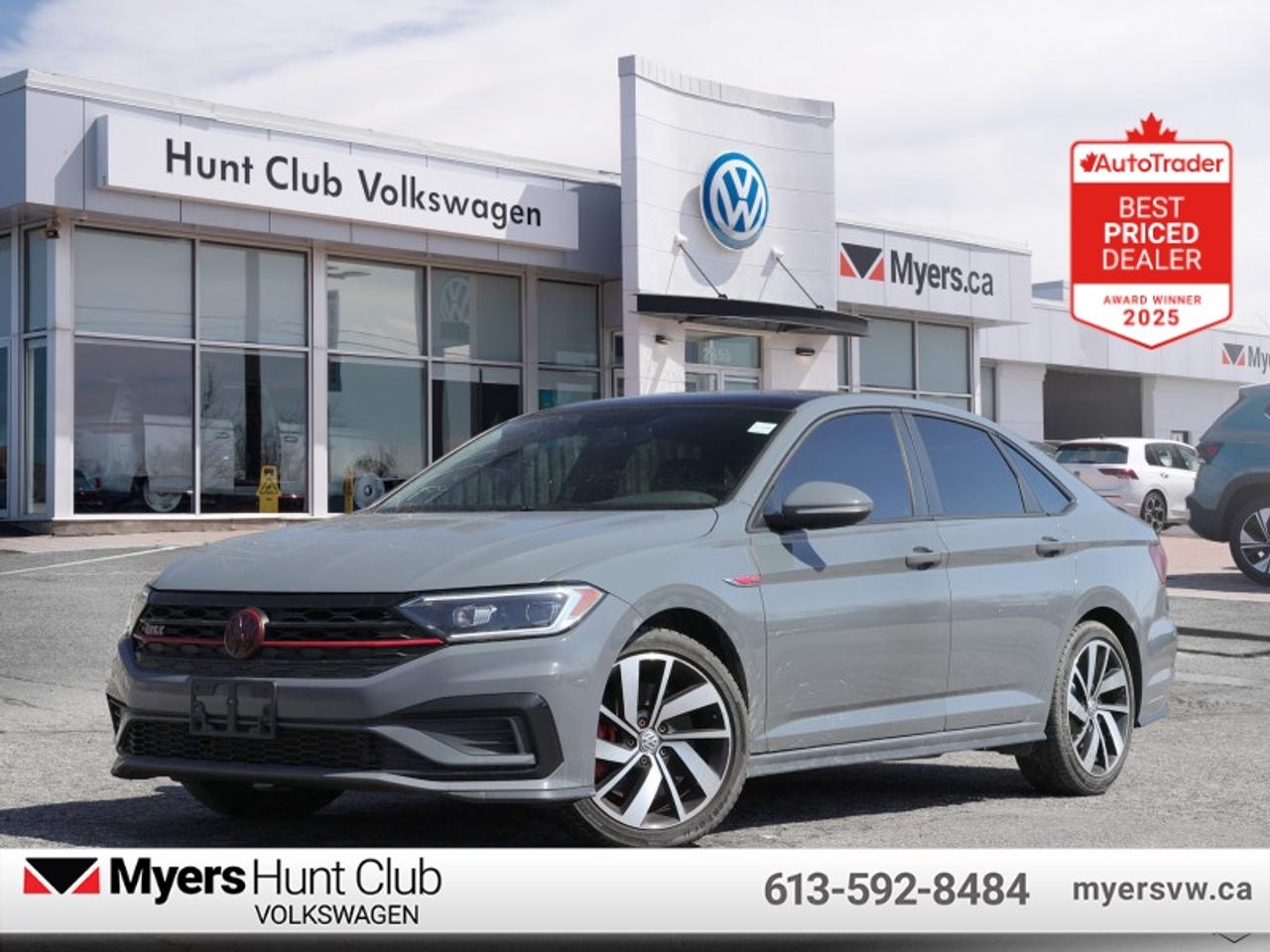 <b>Leather Seats!</b><br> <br> Think of this 2019 Jetta GLI as the regular Jettas cooler, older brother. This 2019 Volkswagen Jetta GLI is for sale today in Gloucester. <br> <br>The GLI name is back for the legendary Jetta. While Jetta has always been a household name for sport tuners and family sedan lovers alike, this GLI strays more to the performance side. A powerful motor and performance tuned suspension really help you tear up those corners, while a surprisingly refined drive quality helps you feel secure when youre just transporting family. For the perfect compromise of performance and practicality, check out this 2019 Jetta GLI. This sedan has 172,860 km. Its Pure Gray in colour. It has a Manual transmission and is powered by a 2.0L I4 16V GDI DOHC Turbo engine. <br> <br> Our Jetta GLIs trim level is Manual. This Volkswagen Jetta GLI ups the performance capabilities to deliver a thrilling ride. Features include a powerful 228 horsepower engine, sport tuned suspension, an electro-mechanical limited slip differential, a power sunroof with sunshade, LED brake lights, a Beats premium audio system with a 10.25 inch display and 8 speakers, SiriusXM satellite radio, App-Connect smartphone integration, Bluetooth connectivity, satellite navigation with proximity sensor, heated and ventilated front sport seats with power adjustment, remote power cargo access, dual zone front automatic air conditioning, cruise control, a leather multi-functional steering wheel, leather seat trim, blind spot detection sensors, rear cross traffic alert, a rear view camera and much more. This vehicle has been upgraded with the following features: Leather Seats.<br> <br>To apply right now for financing use this link: <a href=https://www.huntclubvw.com/requests/credit.html target=_blank>https://www.huntclubvw.com/requests/credit.html</a><br><br> <br/><br>At Myers Hunt Club Volkswagen, our focus is customers like you. Our dedicated service, parts, and sales team are here to make your automotive experience a special one. We are very proud of our achievements and awards over the last 25 years and are committed to providing the same great service to our present and future customers. If youre looking for a vehicle, Myers Hunt Club Volkswagen is your destination for new, used, and certified pre-owned Volkswagen vehicles as well as other makes and models. Whatever your needs, we can help you here at Myers Hunt Club Volkswagen. </br><br> Come by and check out our fleet of 50+ used cars and trucks and 220+ new cars and trucks for sale in Gloucester.  o~o