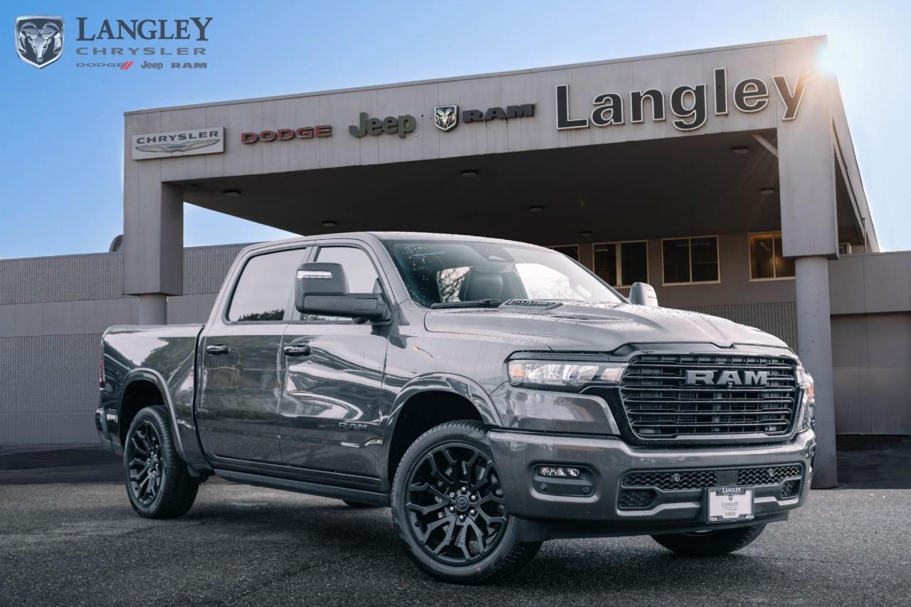 <p><strong>2025 RAM 1500 LARAMIE 4X4 CREW CAB 5'7" BOX</strong></p><p>The 2025 Ram 1500 Laramie marks a significant evolution for the nameplate, moving to the advanced 3.0L Hurricane twin-turbo engine as standard equipment. This configuration balances premium luxury with high-output performance, featuring a redesigned exterior and an upgraded interior that includes a larger standard 12-inch touchscreen and refined leather-faced seating. </p><p></p><ul><li><p><strong>Engine</strong>: 3.0L Hurricane Twin-Turbo I6 (Standard Output) </p><p></p></li><li><p><strong>Horsepower</strong>: 420 hp @ 5,200 rpm </p><p></p></li><li><p><strong>Torque</strong>: 469 lb-ft @ 3,500 rpm </p><p></p></li><li><p><strong>Transmission</strong>: 8-Speed Automatic </p><p></p></li><li><p><strong>Max Towing</strong>: Up to 11,340 lbs (5,143 kg) </p><p></p></li><li><p><strong>Fuel Economy</strong>: 14.0 L/100km City / 9.8 L/100km Hwy </p><p></p></li></ul><p>Come book a test drive at Langley Chrysler, conveniently located in Langley, British Columbia.</p>

<p>*All prices plus applicable taxes, applicable environmental recovery charges, documentation of $599 and full tank of fuel surcharge of $76 if a full tank is chosen. <br />Other protection items available that are not included in the above price:<br />Tire & Rim Protection and Key fob insurance starting from $599<br />Service contracts (extended warranties) for coverage up to 7 years and 200,000 kms starting from $599<br />Custom vehicle accessory packages, mudflaps and deflectors, tire and rim packages, lift kits, exhaust kits and tonneau covers, canopies and much more that can be added to your payment at time of purchase<br />Undercoating, rust modules, and full protection packages starting from $199<br />Financing Fee of $500 when applicable<br />Flexible life, disability and critical illness insurances to protect portions of or the entire length of vehicle loan</p>