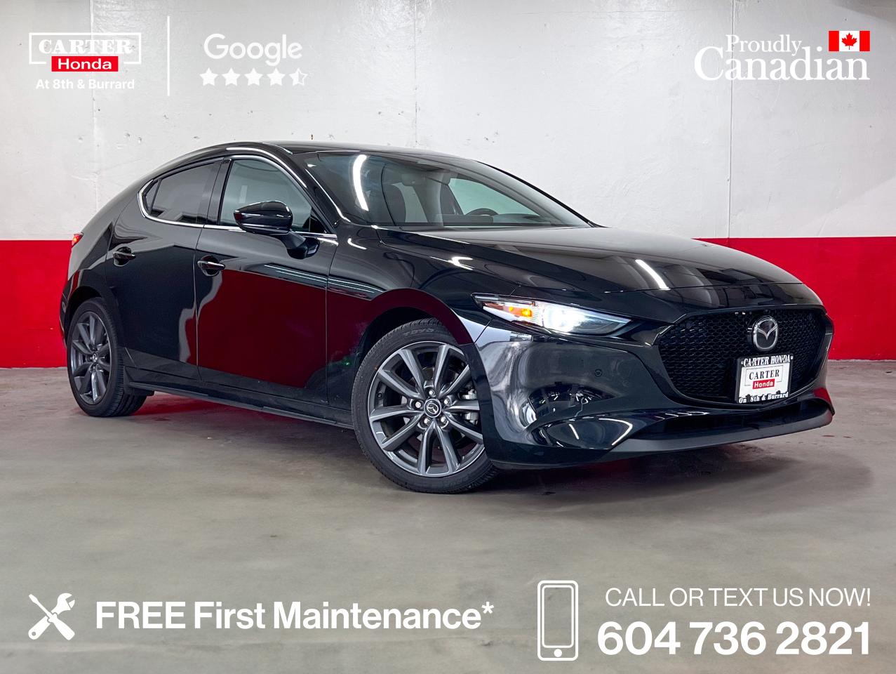 ONE OWNER | LOCALLY DRIVEN

This exceptional Pre-Owned 2024 Mazda3 GT combines refined style and advanced innovation, accented by striking painted dark grey alloy wheels and a sleek, confident stance. Step inside the leather interior and enjoy heated seats, dual automatic climate control, a power sunroof with sunshade, and a head-up display that keeps key information right in your line of sight. 

Stay connected and entertained with navigation, SiriusXM Radio with a free trial period, Bluetooth, and intuitive steering wheel controls for effortless command. With adaptive cruise control, lane keep assist, collision avoidance braking, parking sensors, a rear view camera, and push-button start convenience, this Mazda delivers premium comfort and peace of mind on every drive. Why Purchase Your Vehicle from Carter Honda?

- A truly customer-first vehicle buying experience
- Proudly exceeding customer expectations for over 50 years
- Honda Certified Used Vehicles: 7-Day or 1,000 km Exchange
- Used Vehicles (Non-Honda, Non-Certified): 5-Day or 500 km Exchange
- 4.6-star Google rating based on 3,100+ customer reviews
- Large selection of quality vehicles across popular makes and models
- CARFAX vehicle history reports available on most vehicles
- Rigorous 182-point vehicle inspection for added peace of mind
- Fast approvals with financing options for most credit situations
- We welcome trade-ins and offer competitive market value
- Multilingual staff available to assist in multiple languages

Were here to help you drive the vehicle you want, the vehicle you deserve!

QUESTIONS? GREAT! WEVE GOT ANSWERS!
CALL OR TEXT US NOW! (604) 736-2821
(Doc. Fee: $795.00 | Dealer Code: 1100)