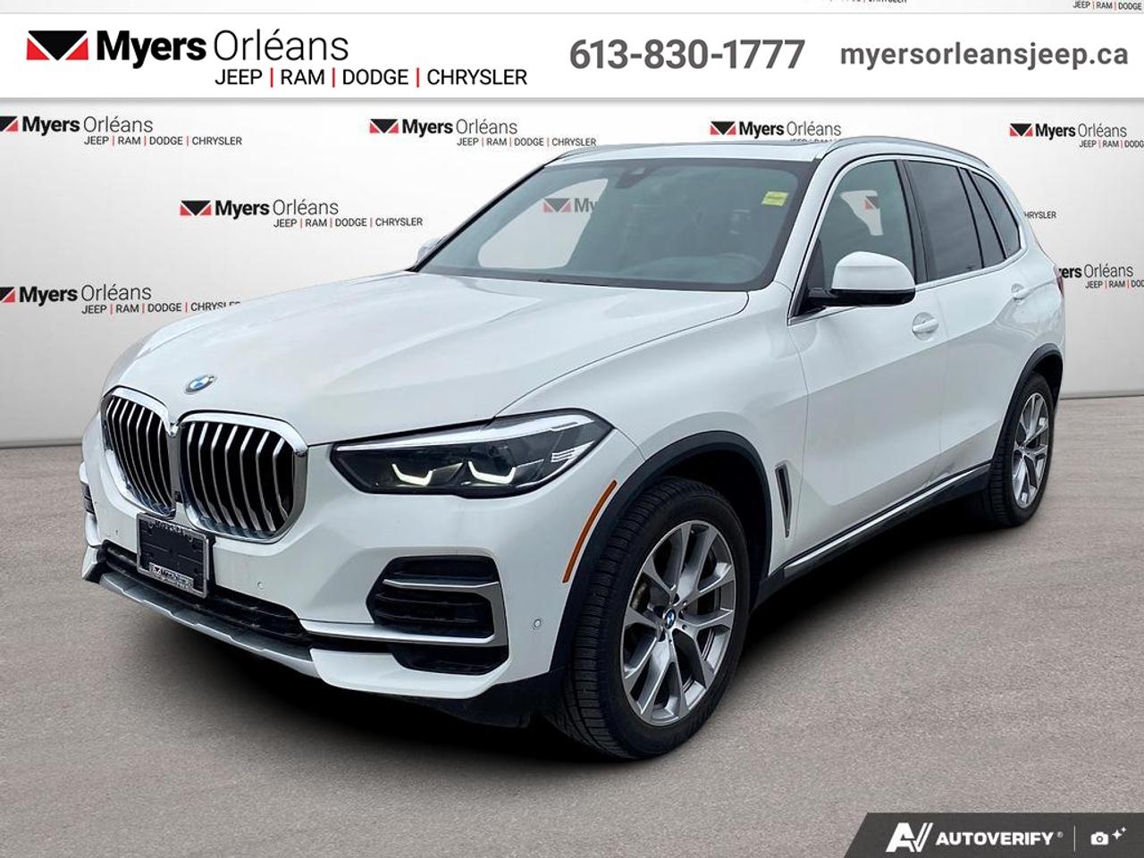 <b>Sunroof,  Heated Seats,  Power Liftgate,  Navigation,  Heated Steering Wheel!</b><br> <br>  Compare at $45468 -  is just $44988! <br> <br>With aggressive lines and subtle, yet classy design, this X5 delivers confidence in loads. This 2023 BMW X5 is for sale today in Orleans.<br> <br>Bold yet elegantly minimalist, this 2023 BMW X5 is a study in comprehensive and competitive design. Whether you find yourself on a family vacation, running your day to day, or taking a joyride into the woods, this X5 delivers confidence and convenience from every angle. For an SUV that does it all with style, this 2023 BMW X5 easily fits the bill.<br> <br>This SUV has 82,396 km. Its Alpine White in colour. It has an Automatic transmission and is powered by a 335HP 3.0L Straight 6 Cylinder Engine. <br> <br> Our X5s trim level is xDrive40i. Leather seats and wood trim make for a luxurious cabin topped with a sunroof in this X5 SUV. Navigation, smart device integration, and additional tech features make the voice activated infotainment system an engaging experience. A remote power liftgate and memory seats offer valet style convenience while a heated steering wheel ensures comfort. Park distance control, blind spot detection, and collision avoidance assist helps you drive safer no matter where you go. This vehicle has been upgraded with the following features: Sunroof, Heated Seats, Power Liftgate, Navigation, Heated Steering Wheel, Blind Spot Detection, Lane Departure Warning.<br> <br>To apply right now for financing use this link: <a href=https://www.myersorleansjeep.ca/apply-for-financing/ target=_blank>https://www.myersorleansjeep.ca/apply-for-financing/</a><br> <br/>Buy this vehicle now for the lowest weekly payment of <b>$146.44</b> with $0 down for 96 months @ 7.99% APR O.A.C. ( Plus applicable taxes - Plus applicable fees / Total Obligation of $60921 ). See dealer for details. <br><br>The road to new driving experiences begins in our inventory, where youll find an incredible array of brand-new cars, trucks, minivans, and SUVs, including two of our bestselling models, the Dodge Ram 1500 and the Dodge Grand Caravan. If you want to know what the cutting edge of automotive technology looks like, all you have to do is visit Myers Orleans Jeep! Each model comes loaded with the convenient features and cool technology that help make every trip memorable. Looking for additional everyday luxury at a price thats incredibly wallet-friendly? Choose from our selection of quality pre-owned models! If you can think of a road, our friendly and knowledgeable sales team will help you find the perfect vehicle to drive it.<br><br>We may be a well-established dealership thats been part of the community for many years, but that doesnt mean were stuck in the past! At Myers Orleans Jeep, were proud to provide a fresh, modern approach to car buying. Using our array of online tools, you can browse our extensive inventory, schedule a service appointment, order parts, and even apply for credit from wherever youve got a connection. Our goal is to create relationships that will last, and we know that the best way to do this is by providing a dealership experience thats based on honesty, transparency, trust, and a commitment to customers. Stop by today and discover all the ways we go above and beyond for you.<br><br> Come by and check out our fleet of 40+ used cars and trucks and 80+ new cars and trucks for sale in Orleans.  o~o