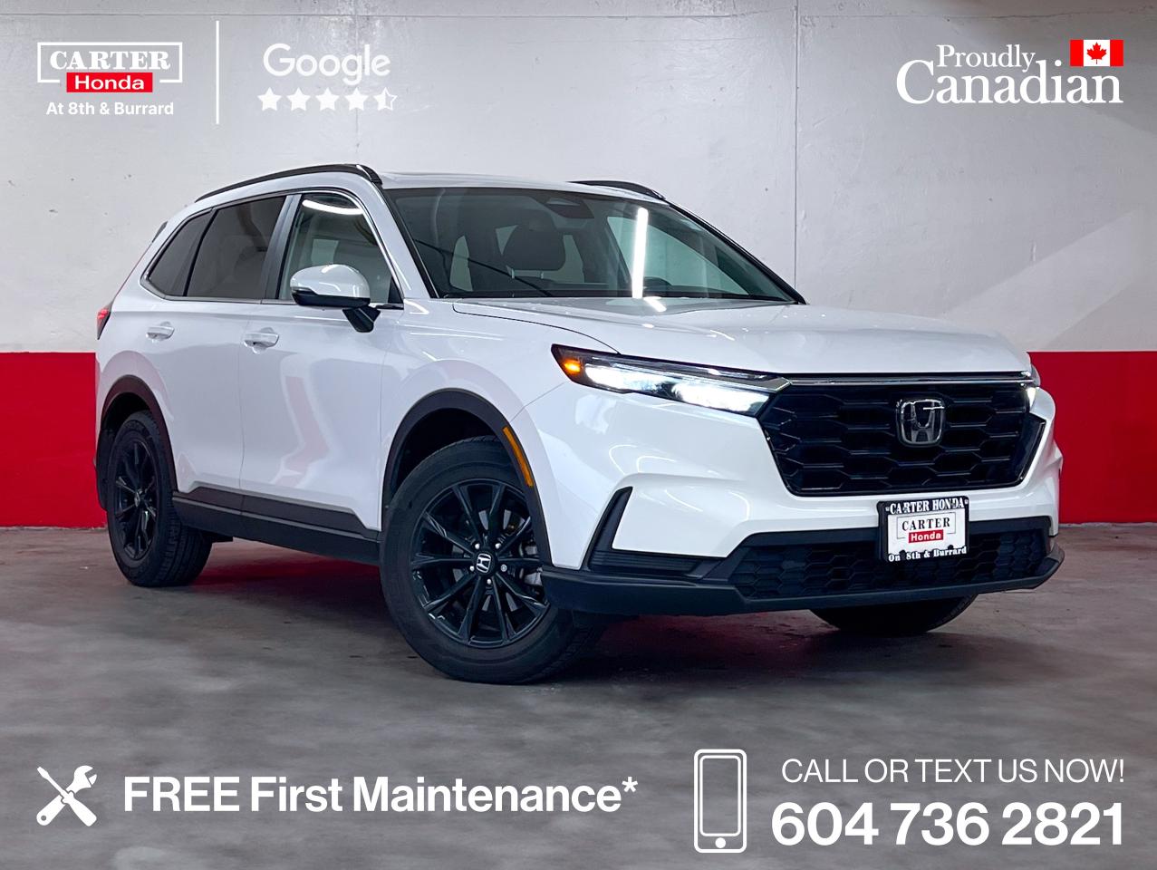 PRE-OWNED CERTIFIED | NO ACCIDENTS | ONE OWNER

This stunning Pre-Owned 2024 Honda CR-V Sport blends bold style with everyday versatility, highlighted by sleek painted black alloy wheels and a confident, modern design. Enjoy premium comfort with heated power seats, a leather-wrapped steering wheel, dual automatic climate control, and a sunroof with sunshade for an open-air feel. Stay seamlessly connected through the responsive touchscreen with Android Auto, Apple CarPlay, Bluetooth, and wireless phone charging. 

Drive with total confidence thanks to adaptive cruise control, lane keep assist, collision avoidance braking, parking sensors, a rear view camera, and the convenience of keyless entry with push-button start and a power liftgate. Factory warranty until June 19, 2031 or 160,000 kms.

Why Purchase Your Vehicle from Carter Honda?

- A truly customer-first vehicle buying experience
- Proudly exceeding customer expectations for over 50 years
- Honda Certified Used Vehicles: 7-Day or 1,000 km Exchange
- Used Vehicles (Non-Honda, Non-Certified): 5-Day or 500 km Exchange
- 4.6-star Google rating based on 3,100+ customer reviews
- Large selection of quality vehicles across popular makes and models
- CARFAX vehicle history reports available on most vehicles
- Rigorous 182-point vehicle inspection for added peace of mind
- Fast approvals with financing options for most credit situations
- We welcome trade-ins and offer competitive market value
- Multilingual staff available to assist in multiple languages

Were here to help you drive the vehicle you want, the vehicle you deserve!

QUESTIONS? GREAT! WEVE GOT ANSWERS!
CALL OR TEXT US NOW! (604) 736-2821
(Doc. Fee: $795.00 | Dealer Code: 1100)