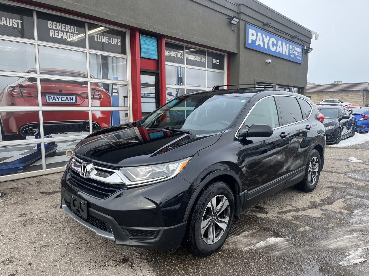 <p>WE HAVE A NICE CLEAN RUST FREE WELL MAINTAINED HONDA CRV THAT LOOKS AND DRIVES GREAT AND SOLD CERTIFIED COME FOR TEST DRIVE OR CALL 5195706463 FOR AN APPOINTMENT .TO SEE ALL OUR INVENTORY PLS GO TO PAYCANMOTORS.CA</p>