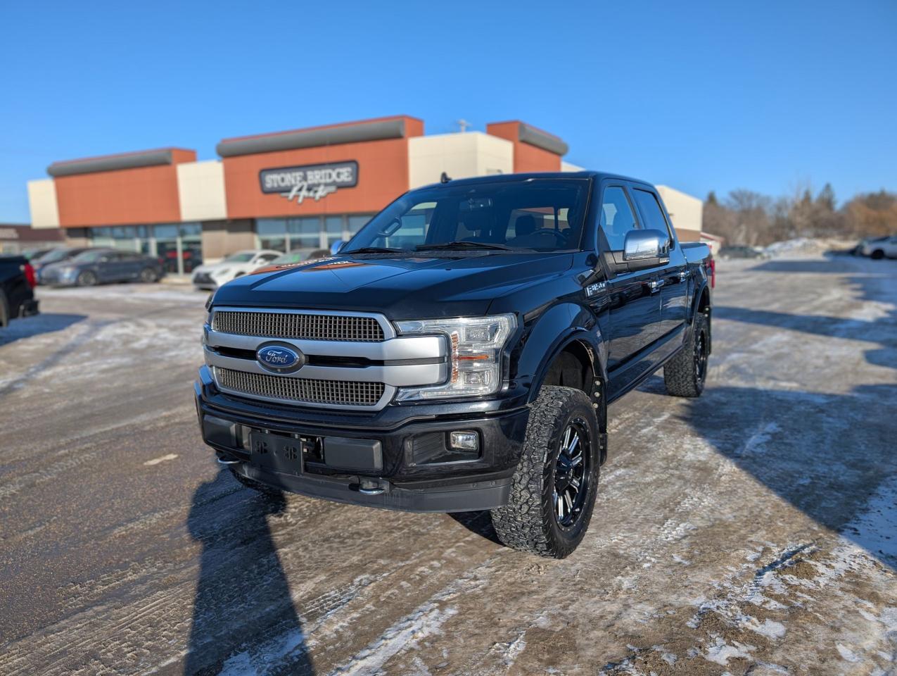 <p>Come finance this vehicle with us. Apply on our website stonebridgeauto.com&nbsp;</p><p>2019 Ford F150 Platinum with 122000km. 3.5L EcoBoost 4x4. Clean title and safetied. 1 owner, accident free.&nbsp;</p><p>Command start</p><p>Leather interior</p><p>Heated/Cooled seats</p><p>Power seats with memory drivers</p><p>Navigation</p><p>Blind spot monitoring</p><p>Back up camera</p><p>Trailer brake</p><p>Tonneau cover</p><p>Electric running boards</p><p>Panoramic roof</p><p>Bluetooth</p><p>We take trades! Vehicle is for sale in Steinbach by STONE BRIDGE AUTO INC. Dealer #5000 we are a small business focused on customer satisfaction. Text or call before coming to view and&nbsp;ask for sales.</p>