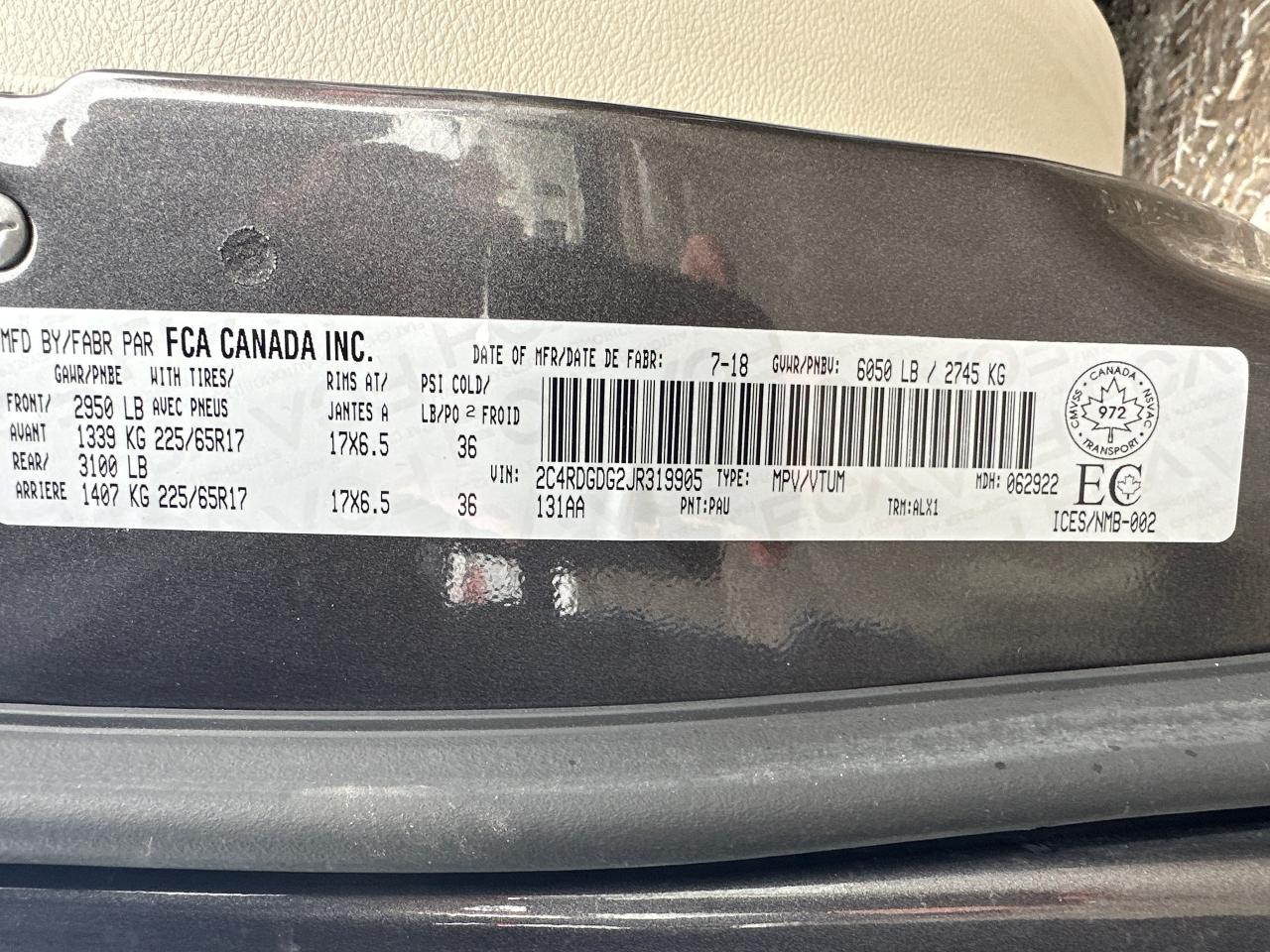 2018 Dodge Grand Caravan CrewPlus HTD-Leather Stow'N'Go 7Pass DVD XM NAV AC Photo