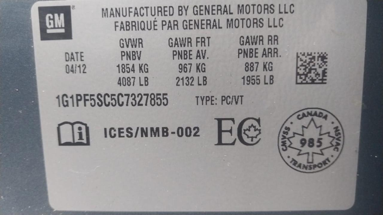 2012 Chevrolet Cruze 4dr Sedan Eco w/1SA Photo