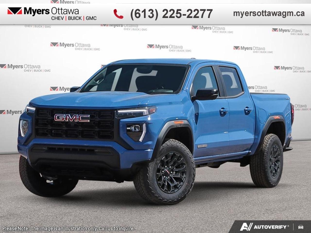 <br> <br>UPGRADES INC- SPRAY IN LINER, BLOCK HEATER, CONV PACKAGE- REMOTE START, MULTI STOW TAILGATE, TRAILERING PACKAGE<br> <br>Aimed at shoppers who desire the capability of a traditional pickup without the compromise of a full-size truck, this 2026 GMC Canyon is ready to take on whatever you throw at it. From work-site duties to intense off-road sessions, this Canyon is sure to never skip a beat!<br> <br>This Rapids Metallic crew cab 4X4 pickup has an Automatic transmission and is powered by a 310HP 2.7L 4 Cylinder Engine. <br> <br> Our Canyons trim level is Elevation. This trim surrounds every drive with advanced technology and premium comfort, featuring an 11.3-inch Premium Infotainment System with Google Built-In, wireless Apple CarPlay and Android Auto, SiriusXM with 360L, Wi-Fi hotspot capability, and personalized profiles that keep entertainment and settings seamless. Plush front bucket seats, rear air vents, keyless open and start, remote locking tailgate, power windows with express functions, and soft-touch interior materials enhance convenience and cabin refinement. Safety is equally comprehensive with Forward Collision Alert, Automatic Emergency Braking, Lane Keep Assist with Lane Departure Warning, Blind Zone Steering Assist with Trailering, Rear Cross Traffic Braking, Rear Park Assist, an HD Rear Vision Camera, and Teen Driver mode providing confidence for every journey. This vehicle has been upgraded with the following features: Convenience Package.<br><br> <br>To apply right now for financing use this link: <a href=https://creditonline.dealertrack.ca/Web/Default.aspx?Token=b35bf617-8dfe-4a3a-b6ae-b4e858efb71d&Lang=en target=_blank>https://creditonline.dealertrack.ca/Web/Default.aspx?Token=b35bf617-8dfe-4a3a-b6ae-b4e858efb71d&Lang=en</a><br><br> <br/>    4.79% financing for 84 months. <br> Buy this vehicle now for the lowest bi-weekly payment of <b>$432.38</b> with $0 down for 84 months @ 4.79% APR O.A.C. ( taxes included, **Rebates may not be applicable on all purchase types [cash, lease, or finance]. Eligibility and conditions may vary. Please see dealer for full details and confirmation of eligibility.   ).  Incentives expire 2026-04-30.  See dealer for details. <br> <br><br> Come by and check out our fleet of 50+ used cars and trucks and 200+ new cars and trucks for sale in Ottawa.  o~o