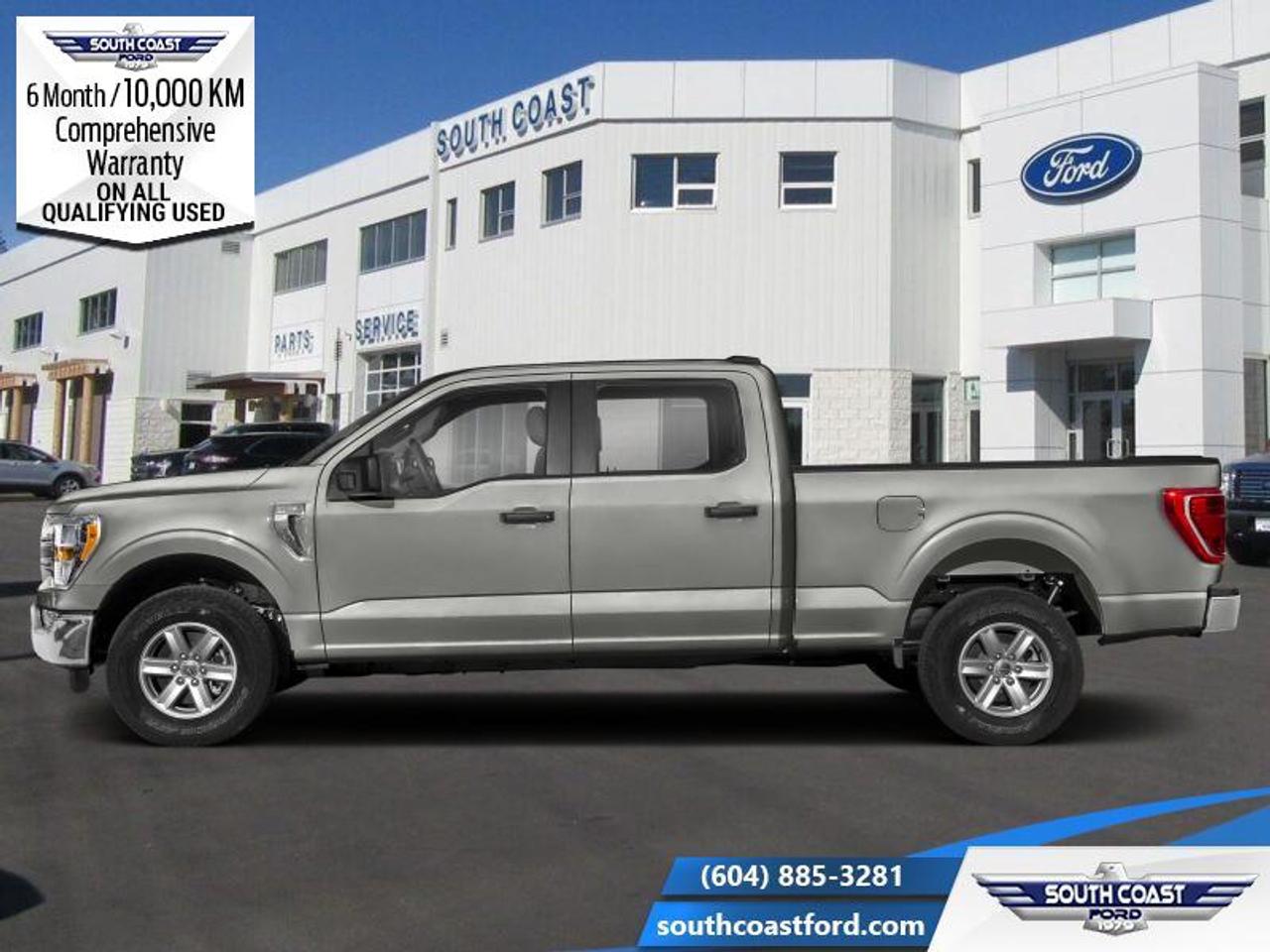 <b>Low Mileage, Tailgate Step, 360 Camera!</b><br> <br> <p style=color:Blue;><b>Upgrade your ride at South Coast Ford with peace of mind! Our used vehicles come with a minimum of 10,000 km and 6 months of Comprehensive Vehicle Warranty. Drive with confidence knowing your investment is protected.</b></p><br> <br> Compare at $44280 - Our Price is just $42990! <br> <br>The Ford F-150 is for those who think a day off is just an opportunity to get more done. This 2021 Ford F-150 is for sale today in Sechelt. <br> <br>The perfect truck for work or play, this versatile Ford F-150 gives you the power you need, the features you want, and the style you crave! With high-strength, military-grade aluminum construction, this F-150 cuts the weight without sacrificing toughness. The interior design is first class, with simple to read text, easy to push buttons and plenty of outward visibility. With productivity at the forefront of design, the 2021 F-150 makes use of every single component was built to get the job done right! This low mileage Crew Cab 4X4 pickup has just 35,574 km. Its Iconic Silver Metallic in colour. It has a 10 Speed Automatic transmission and is powered by a 400HP 5.0L 8 Cylinder Engine. It may have some remaining factory warranty, please check with dealer for details. <br> <br> Our F-150s trim level is XLT. Upgrading to the class leader, this Ford F-150 XLT comes very well equipped with remote keyless entry and remote engine start, dynamic hitch assist, Ford Co-Pilot360 that features lane keep assist, pre-collision assist and automatic emergency braking. Enhanced features include aluminum wheels, chrome exterior accents, SYNC 3 with enhanced voice recognition, Apple CarPlay and Android Auto, FordPass Connect 4G LTE, steering wheel mounted cruise control, a powerful audio system, cargo box lights, power door locks and a rear view camera to help when backing out of a tight spot. This vehicle has been upgraded with the following features: Tailgate Step, 360 Camera.<br> To view the original window sticker for this vehicle view this <a href=http://www.windowsticker.forddirect.com/windowsticker.pdf?vin=1FTFW1E50MKE96799 target=_blank>http://www.windowsticker.forddirect.com/windowsticker.pdf?vin=1FTFW1E50MKE96799</a>. <br/><br> <br>To apply right now for financing use this link: <a href=https://www.southcoastford.com/financing/ target=_blank>https://www.southcoastford.com/financing/</a><br><br> <br/><br> Buy this vehicle now for the lowest bi-weekly payment of <b>$350.58</b> with $0 down for 84 months @ 7.99% APR O.A.C. (All rates are OAC. Check with our team for rate specials on new and used vehicles. Banks will have financed minimum amounts for certain rates.     / Total Obligation of $58575  ).  See dealer for details. <br> <br>Call South Coast Ford Sales or come visit us in person. Were convenient to Sechelt, BC and located at 5606 Wharf Avenue. and look forward to helping you with your automotive needs.<br><br> Come by and check out our fleet of 20+ used cars and trucks and 90+ new cars and trucks for sale in Sechelt.  o~o