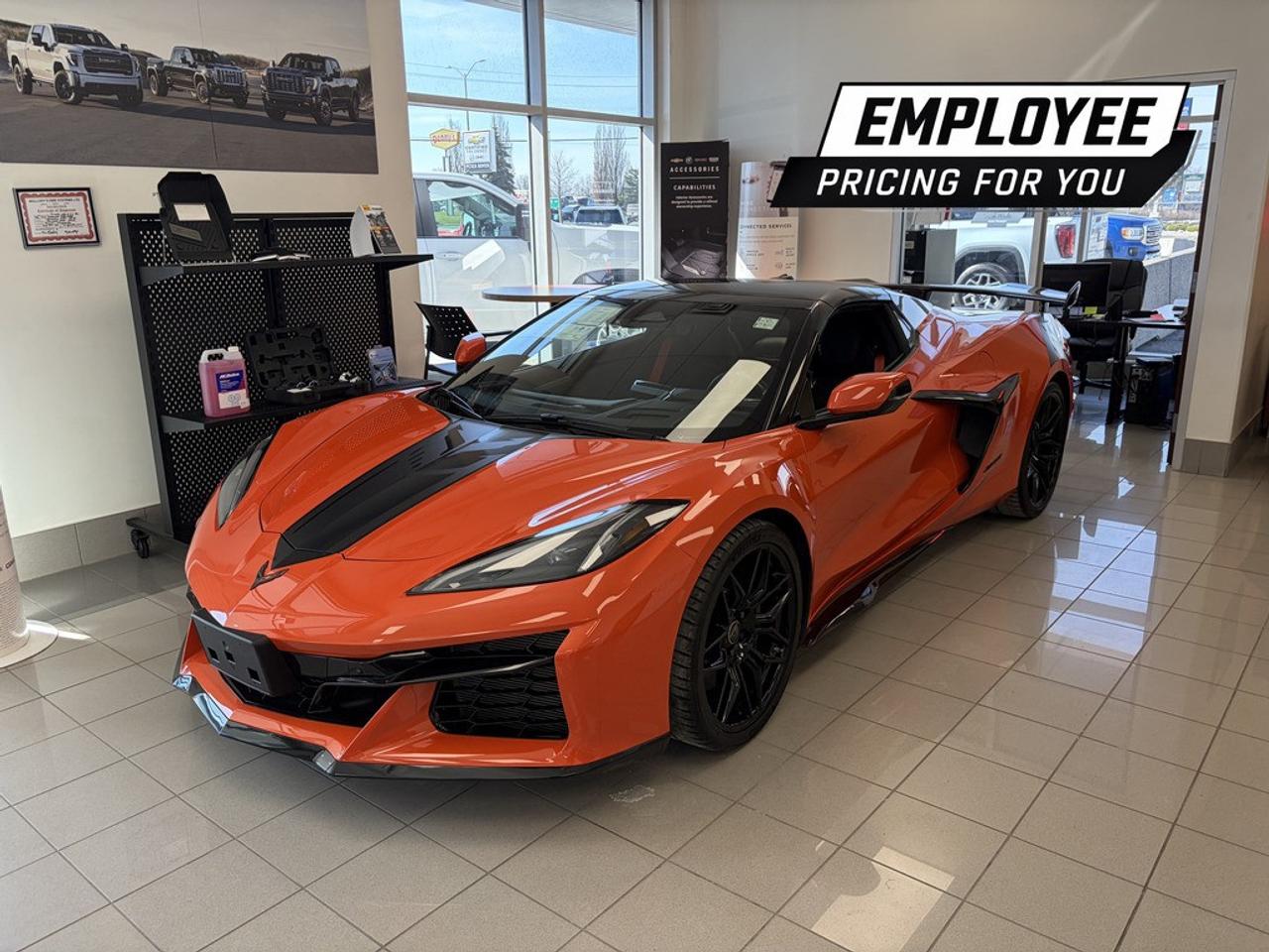 <p>Experience the epitome of performance and luxury with the vibrant 2026 Chevrolet Corvette Z06 Convertible 3LZ. Dressed in an eye-catching orange hue, this rear-wheel drive powerhouse delivers exhilarating handling and supreme driving dynamics, courtesy of its innovative drivetrain and advanced engineering.</p><p>On the outside, this new Corvette stands out with its Sebring Orange Tintcoat and Carbon Flash-painted convertible top, accentuated by sleek lines and a bold stance. The distinctive Jake C8.R graphics package, complete with black forged aluminum wheels and high-performance tires, ensures an imposing presence on any road.</p><p>Inside, the luxurious cabin boasts Jet Black Napa leather seating surfaces with striking orange seat belts, and GT2 bucket seats for ultimate comfort. Features like a heads-up display, navigation system, and a premium audio system enhance every journey. Stay connected with smart device integration and a built-in Wi-Fi hotspot.</p><p>Underneath the stylish exterior is a powerful 5.5L V8 engine with Variable Valve Timing, capable of 670 horsepower and 460 lb-ft of torque, paired with an 8-speed dual-clutch transmission. Safety and driver-assistance technologies such as lane assist, backup camera, and parking sensors provide peace of mind on every drive.</p><p>This exceptional vehicle is a statement for car enthusiasts and thrill-seekers who value both performance and luxury. Contact Peter Boyer Chevrolet Buick GMC today to learn more and make the 2026 Chevrolet Corvette Z06 Convertible 3LZ your own.</p>