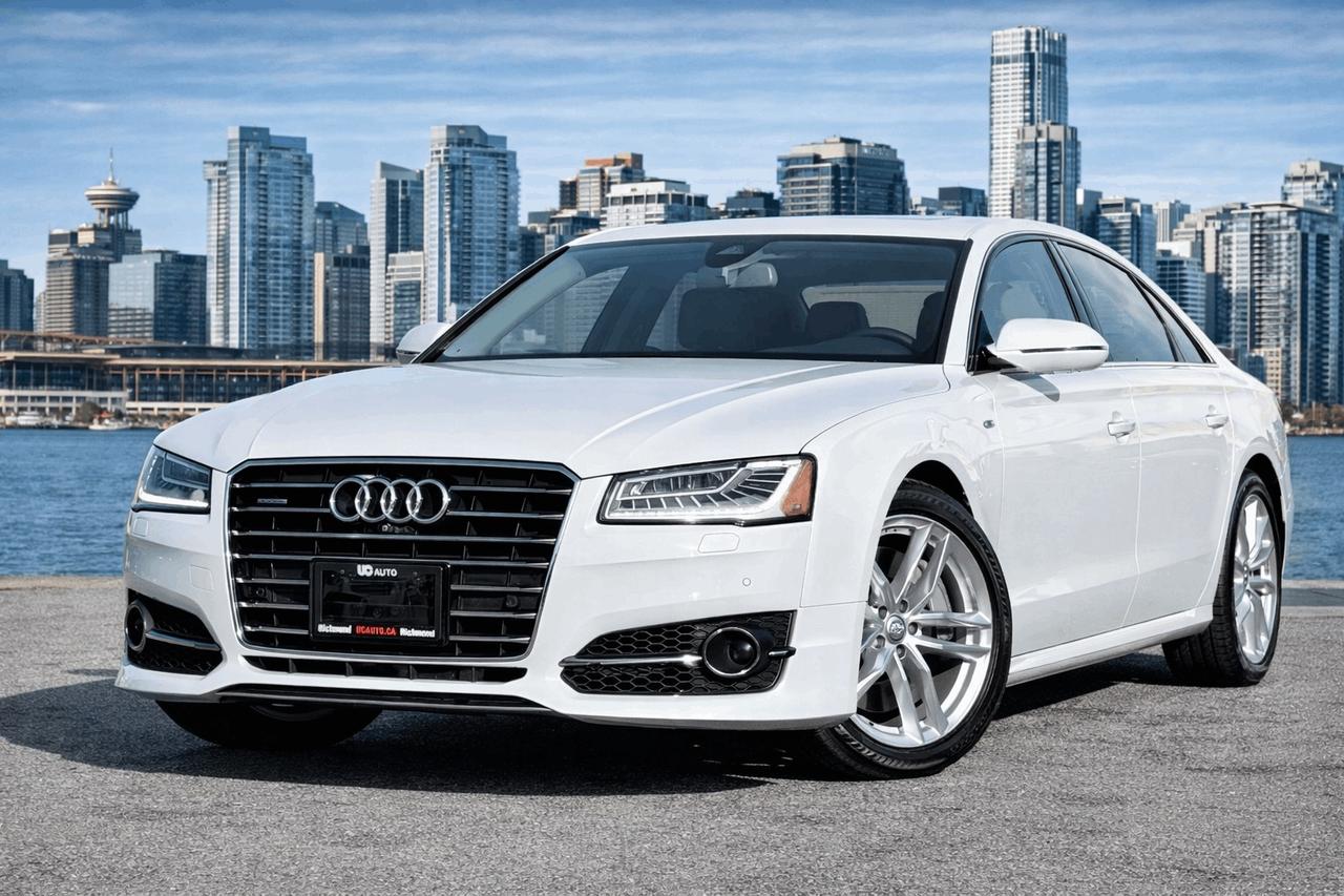 <p>2016 AUDI A8L</p><p>TRUE PRICE, NO HIDDEN FEE, FREE CARFAX, FULL INSPECTION REPORT</p><p>NO ACCIDENT, BC LOCAL</p><p>Highlight Features</p><p>- 360 Degree Backup Camera& Parking Sensor</p><p>- Navigation System</p><p>- Blind Spot Monitor</p><p>- Lane Keeping Assist</p><p>- Pre-Collision System</p><p>- Heads-Up Display</p><p>- Heated& Ventilated Seats</p><p>- Heated Steering Wheels</p><p>- Rear Entertainment System</p><p>- Massage Seats</p><p>- Soft Close Door<span id=jodit-selection_marker_1770860313876_32601536730741576 data-jodit-selection_marker=start style=line-height: 0; display: none;></span></p><p>- Rear Heated Seats</p><p>- Quad Zone Climate Control</p><p>- Panoramic Sunroof</p><p>- Bose Sound System</p><p>- FM/AM Radio</p><p>- Bluetooth Technology</p><p>- Adaptive Cruise Control</p><p>- Voice Control</p><p>- Variable Driving Mode</p><p>- AND MUCH MORE</p><p><br></p><p>Although every attempt is made to ensure the accuracy of the data above, due to the possibility of human error, we cannot guarantee the accuracy of the displayed information, the availability of this vehicle, or the accuracy of its photo or stock photo. Such information may not reflect exact vehicle color, trim, options, price or other specifications.<br></p><p><br></p><p><br></p><br><p><br></p><p><strong><strong><strong><br></strong></strong></strong></p><p><strong><strong><strong><span>*** FULL CARFAX REPORT AND INSPECTION PAPER AVAILABLE!!***</span></strong></strong></strong></p><p><strong><strong><strong><span>*** BEST VALUE FOR YOUR TRADE-IN OR SELL US YOUR CARS!!***</span></strong></strong></strong></p><p><strong><strong><strong><span>*** COMPETITIVE RATE FOR FINANCING!!***</span></strong></strong></strong></p><p><br></p><p><br></p><p><strong><strong><strong><span><br></span></strong></strong></strong></p><p><strong><strong><strong><strong>DL#40299 UC Auto</strong></strong></strong></strong><br></p><p><strong><strong><strong><span>3891 No 3 Rd, Richmond, BC V6X 2B8</span></strong></strong></strong></p><p><span><strong>*All price excludes $495 Doc Fee&&nbsp;395$Preparation Fee and applicable taxes.*</strong></span></p><p><strong><span>*Finance and Lease option available on vehicle year 2014<span>&nbsp;</span>or newer*</span></strong></p><p><br></p>
