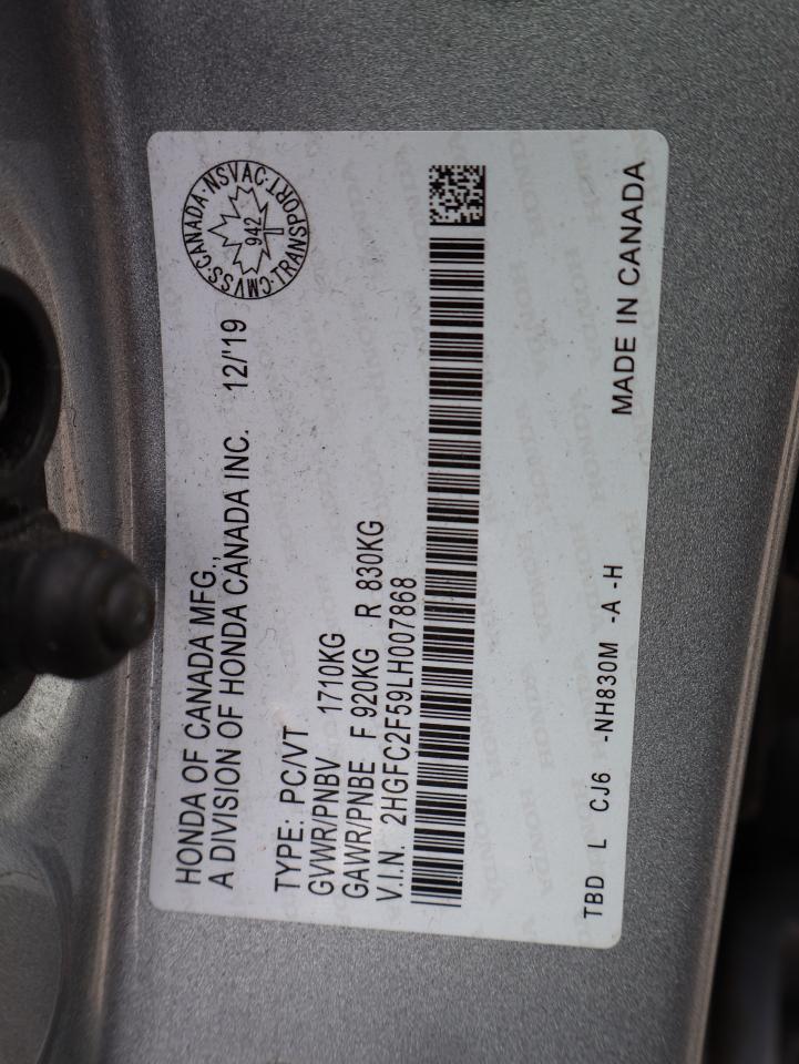 2020 Honda Civic 2.0L LX Sedan CVT CAMERA BLUETOOTH HEATED SEATS CRUISE Photo