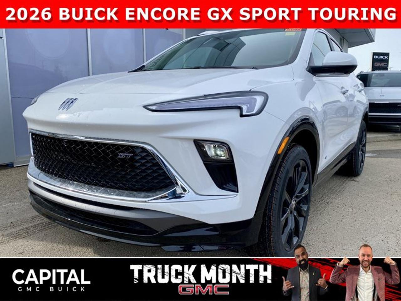 Check out this 2026 Buick Encore GX Sport Touring... Equipped with Advanced Technology Package, Experience Buick Package, Heated Steering, Heated Seats, 360 CAM, Power Moonroof, Wireless Charging, Remote Start and so much more!Ask for the Internet Department for more information or book your test drive today! Text 825-445-0521 for fast answers at your fingertips!AMVIC Licensed Dealer - Licence Number B1044900Disclaimer: All prices are plus taxes and include all cash credits and loyalties. See dealer for details. AMVIC Licensed Dealer # B1044900