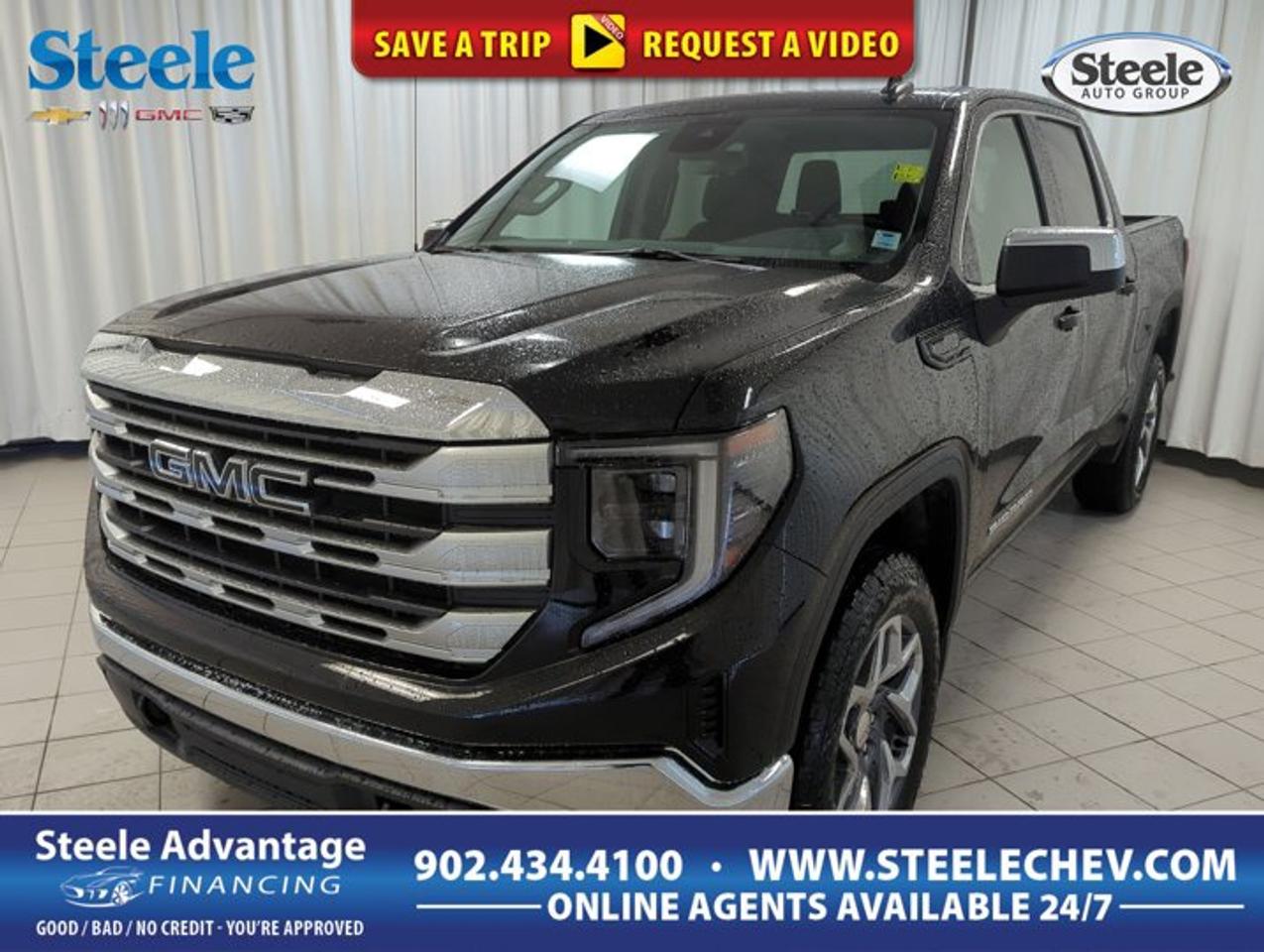 Meet the 2026 GMC Sierra 1500 SLE, available now at Steele Chevrolet Buick GMC in Dartmouth. Finished in Black with a Black interior, this full-size pickup delivers the confident look and capability truck owners want, with the everyday ease of an automatic transmission and the added traction of 4-wheel drive.Under the hood, the 2026 GMC Sierra 1500 SLE is powered by a Gas V8 5.3 L engine, built for strong, dependable performance whether you are commuting across town or heading out of the city. With Tow/Haul Mode on hand, this truck is ready to manage demanding loads with smoother control and smarter shifting behaviour when the job calls for it.With 4 doors, the 2026 GMC Sierra 1500 SLE is also a practical choice for drivers who need room for passengers and gear. It balances work-ready toughness with daily comfort, making it a smart fit for contractors, outdoor enthusiasts, and anyone who simply prefers the confidence of a capable truck in all seasons.TRUCK FEATURES4-wheel drive for confident tractionTow/Haul Mode for controlled towingOff-road suspension for rougher terrainSpare tire included for added readinessADVANCED SAFETY FEATURES4-wheel drive improves slippery-road controlStable handling with off-road suspension tuningPredictable shifting with automatic transmissionConfident braking feel with truck stancePERFORMANCE AND EFFICIENCYGas V8 5.3 L power deliveryAutomatic transmission for smooth accelerationTow/Haul Mode for heavy demandsOff-road suspension supports uneven surfacesCOMFORT AND CONVENIENCEFour-door access for easier entryPractical cabin layout for daily drivingAutomatic transmission reduces driver workloadWell-suited for work and weekendsTECHNOLOGY AND CONNECTIVITYTow/Haul Mode supports smarter driving controlClear, driver-focused controls within easy reachAutomatic transmission simplifies stop-and-go trafficTruck-ready setup for everyday usabilityCARGO SPACEPickup bed ready for bulky itemsFour-door cabin supports passenger flexibilitySpare tire helps keep trips movingUseful hauling ability for home projectsWHAT OTHER OWNERS LIKEV8 strength for confident passing power4-wheel drive for winter road confidenceTow/Haul Mode for towing stabilityOff-road suspension for rough-road comfortThis 2026 GMC Sierra 1500 SLEs VIN is: 3GTUUBED1TG256998.