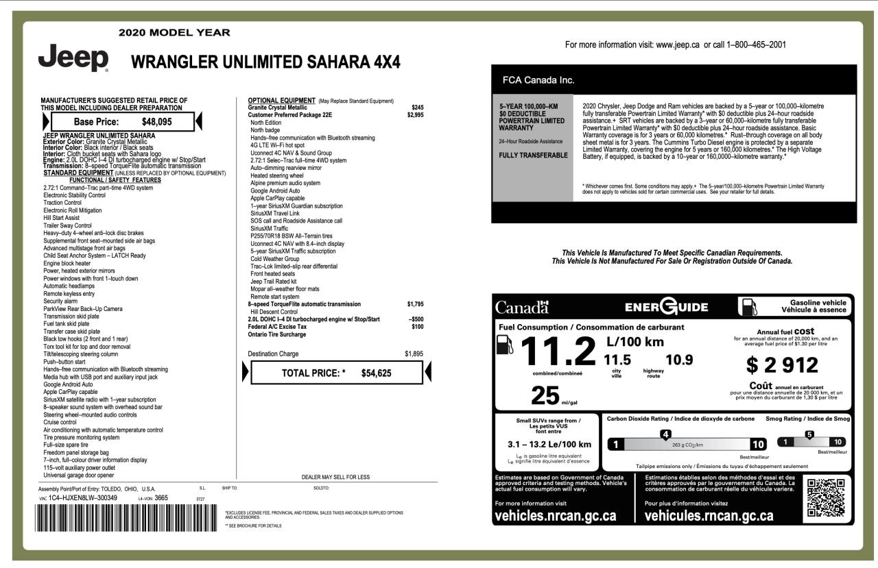 2020 Jeep Wrangler Unlimited Sahara 22E|COLD WEATHER|NAV|REMOTE START Photo