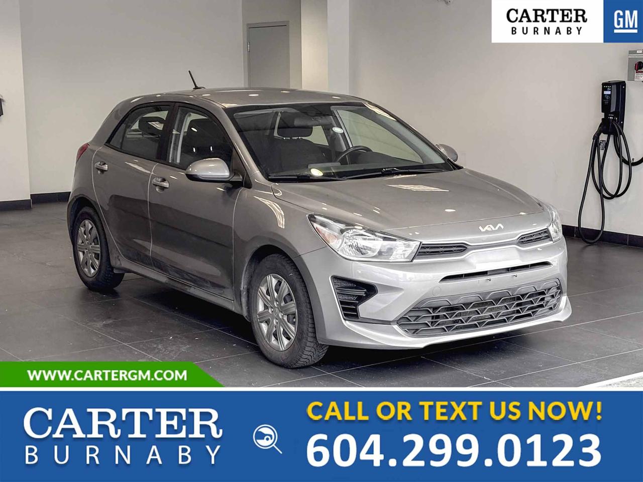 NO ACCIDENTS | LOW KILOMETERS
This 2023 Kia Rio 5-Door LX+ FWD delivers smart efficiency with a sporty edge. Powered by a 1.6L MPI DOHC 4-cylinder engine paired with a 6-speed manual transmission, it offers engaging performance and excellent fuel economy. Enjoy heated front bucket seats, a leather/metal-look steering wheel, body-coloured power heated side mirrors, dual front LCD monitors, and a back-up camera for added confidence. Safety features include low tire pressure warning. 

Come take it for a test drive today and experience all this stylish vehicle has to offer!

WHY CARTER GM BURNABY?

- An unrivalled vehicle purchasing experience!
- Exceeding our loyal customers expectations since 1963
- 4.5 Google star rating (with 2,300+ customer reviews)
- Cargurus Top-rated Dealer 2025 Award
- Cargurus Top Value Dealer 2025 Award
- Peace of mind - 150-point vehicle inspection
- CARFAX - full vehicle service history - purchase with confidence!
- Vehicle trades welcome! Best price guaranteed!
- We provide upfront pricing, zero hidden fees, and 100% transparency
- Fast approvals and 99% acceptance rates (no matter your current credit status!)
- Multilingual staff (many languages spoken)
- Comfortable non-pressured environment with in-store television, WIFI and a childrens play area!
- In-store restaurant: fresh daily menu





Were here to help you drive the vehicle you want, the vehicle you deserve!
QUESTIONS? GREAT! WEVE GOT ANSWERS!
To speak with a friendly vehicle specialist - CALL NOW!
The advertised price includes all standard dealer fees and any applicable manufacturer or dealer incentives. It does not include applicable taxes, licensing, insurance, or optional products or services. Dealer fees will be clearly broken out and itemized on the bill of sale, maximum total of fees $595.00. Prices are shown in Canadian dollars. While we make every effort to ensure accuracy, vehicle details, pricing, options, and availability are subject to change without notice. Please confirm all information with dealership sales management before purchase. Dealer Code: 81129