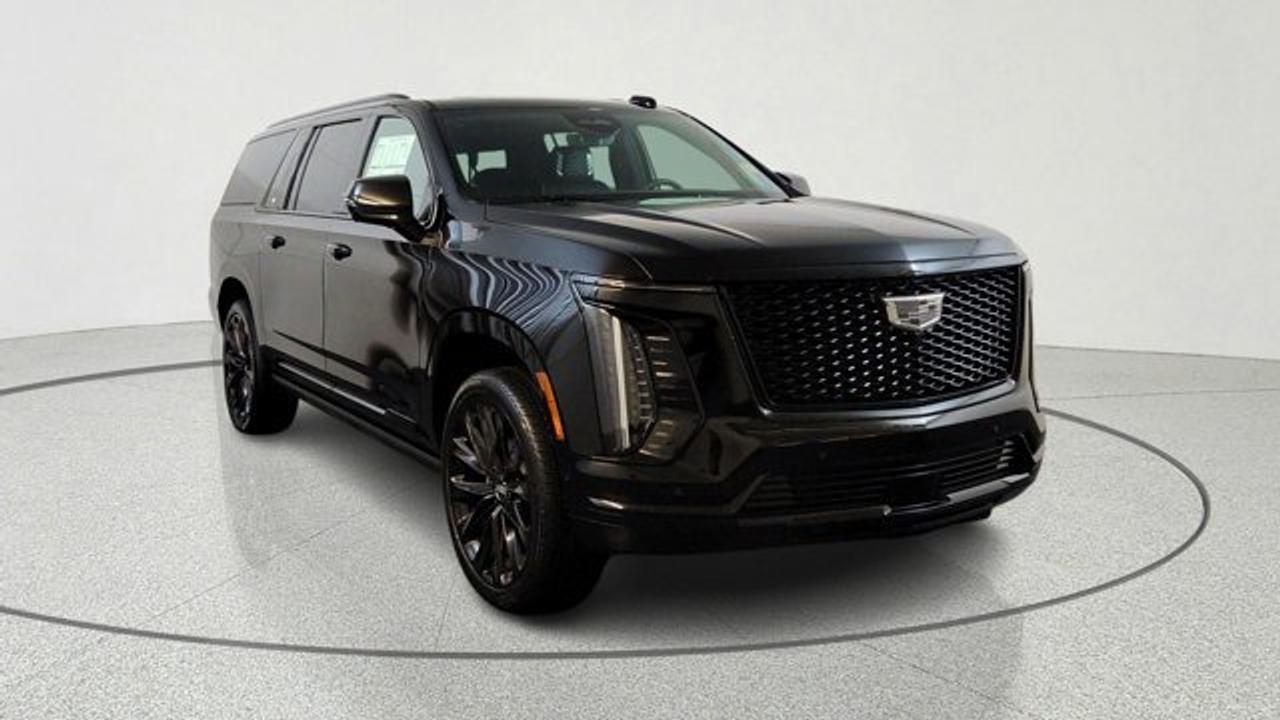 The 2026 Cadillac Escalade 4WD Platinum Sport blends bold, luxury-SUV presence with serious capability, powered by a 420 hp 6.2 L V8 paired to a smooth 10-speed automatic and full-time four-wheel drive for confident performance and towing. Inside, its premium cabin features full semi-aniline leather seats with massage, a massive 55 curved HD front display with advanced infotainment, wireless Apple CarPlay/Android Auto, and rear entertainment screens for tech-rich comfort. On the outside and in safety, the Platinum Sport adds signature styling with large alloy wheels, power-retractable assist steps, hands-free liftgate, and a comprehensive suite of driver assists like adaptive cruise, blind-spot monitoring, and enhanced parking aids.