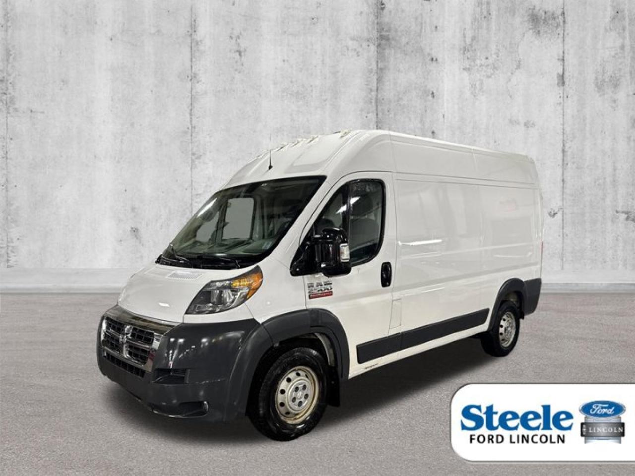 Odometer is 8350 kilometers below market average!Bright White Clearcoat2018 Ram ProMaster 2500 High RoofFWD 6-Speed Automatic 3.6L V6 24V VVTVALUE MARKET PRICING!!.Certified.Certification Program Details: Vehicle is sold As-Is. No warranty expressed or implied. As-Is vehicles do not qualify for financing and are priced at auction values!! Last chance before auction!!!ALL CREDIT APPLICATIONS ACCEPTED! ESTABLISH OR REBUILD YOUR CREDIT HERE. APPLY AT https://steeleadvantagefinancing.com/6198 We know that you have high expectations in your car search in Halifax. So if youre in the market for a pre-owned vehicle that undergoes our exclusive inspection protocol, stop by Steele Ford Lincoln. Were confident we have the right vehicle for you. Here at Steele Ford Lincoln, we enjoy the challenge of meeting and exceeding customer expectations in all things automotive.