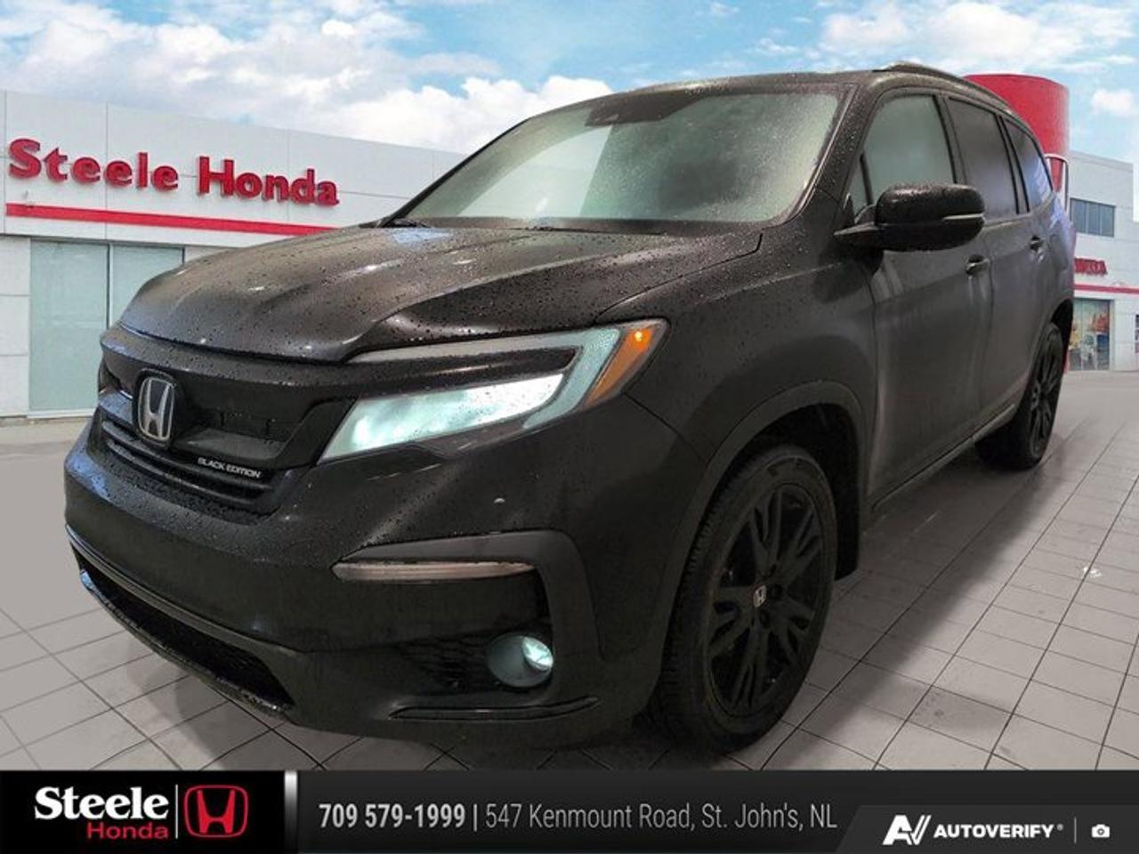 New Price!Recent Arrival!Odometer is 51746 kilometers below market average!CARFAX Canada No Reported Accidents2022 Honda Pilot Black Edition AWD*VALUE MARKET PRICING*.Honda Certified Details:* 7 year / 160,000 km Power Train Warranty whichever comes first. This is an additional 2 year/60,000 kms beyond the original factory Power Train warranty. Honda Certified Used Vehicles also have the option to upgrade to a Honda Plus Extended Warranty* Vehicle history report. Access to MyHonda* Exclusive finance rates on Certified Pre-Owned Honda models* Multipoint Inspection* 24 hours/day, 7 days/week* 7 day/1,000 km exchange privilege whichever comes firstIf you are looking for a sporty sedan, truck, crossover or anything in between, you can be sure to get a great pre-owned vehicle at Steele Honda.Our Core Values are aligned with how we conduct business and how we cultivate success. We believe in doing the right thing, with integrity and transparency. We are committed to excellence and delivering the best experience for customers and employees.