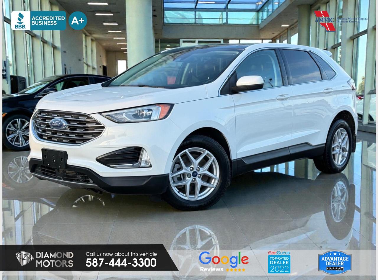 LIMITED TIME at Diamond Motors <br/> Drive away with a FREE 1-Year Warranty + low payments included at Listed Price. T&Cs Apply. <br/> 2L 4 CYLINDER ENGINE, NO ACCIDENTS, LOW KILOMETERS, LEATHER, BLUETOOTH, BACKUP CAMERA, HEATED SEATS, HEATED STEERING WHEEL, REMOTE STARTER, BLIND SPOT MONITORING, APPLE CARPLAY, ANDROID AUTO, KEYLESS ENTRY, PANORAMIC ROOF, PUSH START, AWD, CRUISE CONTROL AND MUCH MORE!!!!!! <br/> <br/> <br/> <br/> <br/> Now Available: 2022 Ford Edge SEL AWD White has 106,542 KM on it. 2L 4 Cylinder Engine engine, All-Wheel Drive, Automatic transmission, 5 Seater passengers, on special price for $24,700.00. <br/> <br/> <br/> Book your appointment today for Test Drive. We offer contactless Test drives & Virtual Walkarounds. Stock Number: 25346 <br/> Disclosure: This vehicle was previously registered in MB. Vehicle has passed all required inspections in Alberta. <br/> At Diamond Motors, we are dedicated to providing you with an outstanding car-buying experience, offering quality pre-owned vehicles at prices that fit your budget. Our transparent and honest approach means you can expect straightforward guidance without any high-pressure sales tactics. We believe in building lasting relationships with our customers by offering personalized service tailored to your needs. From the moment you step onto our lot, our team is here to support you every step of the way, ensuring you leave confident in your decision. Trust, integrity, and customer satisfaction are the foundation of everything we do. <br/> <br/> <br/> Why Choose Diamond Motors?<br/> <br/> Certified Pre-Owned Vehicles <br/> Family Owned & Operated <br/> 100+ Vehicles in Stock <br/> Finance & Extended Warranty Available <br/> Transparent Pricing <br/> Inspection & Carfax Provided <br/> No-Pressure Buying Experience <br/> Full Disclosure Guaranteed <br/> Top Google Rated Dealership <br/> Trade-Ins Welcome <br/> AMVIC Licensed & BBB Accredited <br/> CarGurus Top-Rated Dealer (2022 & 2024) <br/> <br/> <br/> Phone to schedule an appointment @ 587-444-3300 or simply browse our inventory online www.diamondmotors.ca or come and see us at our location at <br/> 3403 93 street NW, Edmonton, T6E 6A4 <br/> <br/> <br/> To view the rest of our inventory: <br/> www.diamondmotors.ca/inventory <br/> <br/> <br/> This dealership provides all required disclosures in accordance with AMVIC regulations. A completed Mechanical Fitness Assessment and its associated inspection work order will be supplied with every vehicle. A Carfax (or equivalent) vehicle history report will also be provided, including available information on previous damage, accident history, stolen or salvage status, and jurisdictional records. <br/> Customers are encouraged to review all vehicle features, options, and equipment for accuracy prior to purchase. <br/>