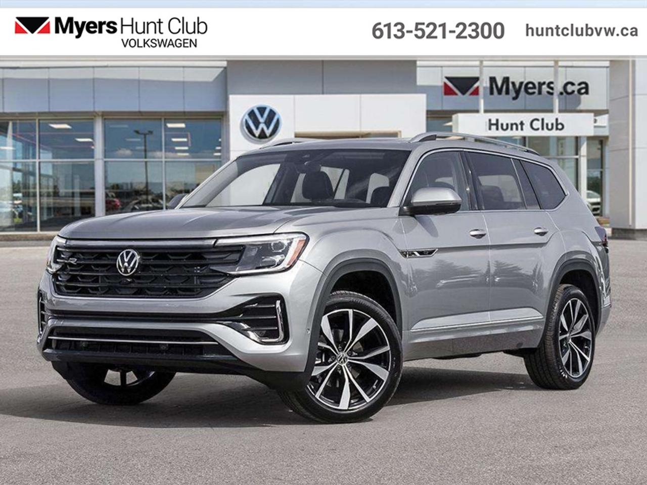 <b>Massaging Seats,  Sunroof,  Navigation,  360 Camera,  Leather Seats!</b><br> <br> The 2026 Volkswagen Atlas adapts smoothly from weekday errands to full-family getaways thanks to its flexible usability and spacious layout.<br> <br>From the outside, the Atlas features a rugged stance, refined bodywork and modern lighting that give it bold SUV appeal. Inside, the cabin offers generous space across all three rows, intuitive connectivity and seating designed for both passengers and cargo. With its spacious utility, smart features and Volkswagens commitment to quality, the Atlas delivers a well-rounded choice for drivers seeking practicality without compromise.<br> <br>This Silverbird Metallic SUV has an Automatic transmission and is powered by a 2.0L I4 16V GDI DOHC Turbo engine. Equipped with that muscular motor it gets 12.4 L/100 km in the city and 9.4 L/100 km out on the highway according to Transport Canada. <br> <br> Our Atlass trim level is Execline. This trim rewards you with a panoramic sunroof, an aerial view camera system, and a 10-speaker harman/kardon audio system. Other standard features include ventilated and heated front seats with massage function, heated rear seats, leather upholstery, a heated steering wheel, adaptive cruise control, Car-Net 4G LTE, remote engine start, a power liftgate for rear cargo access, and a 12-inch infotainment screen with inbuilt navigation, Apple CarPlay and Android Auto. Safety features also include lane keep assist with lane departure warning, collision mitigation, blind spot alert, front and rear parking sensors, and forward collision mitigation. This vehicle has been upgraded with the following features: Massaging Seats, Sunroof, Navigation, 360 Camera, Leather Seats, Premium Audio, Cooled Seats.<br><br> <br>To apply right now for financing use this link: <a href=https://www.huntclubvw.ca/financing-request/ target=_blank>https://www.huntclubvw.ca/financing-request/</a><br> <br/>Cash Purchase Incentive Incentives expire 2026-08-31. See dealer for details. <br><br>At Myers Hunt Club Volkswagen, our focus is customers like you. Our dedicated service, parts, and sales team are here to make your automotive experience a special one. We are very proud of our achievements and awards over the last 25 years and are committed to providing the same great service to our present and future customers. If youre looking for a vehicle, Myers Hunt Club Volkswagen is your destination for new, used, and certified pre-owned Volkswagen vehicles as well as other makes and models. Whatever your needs, we can help you here at Myers Hunt Club Volkswagen. </br><br> Come by and check out our fleet of 40+ used cars and trucks and 120+ new cars and trucks for sale in Gloucester.  o~o