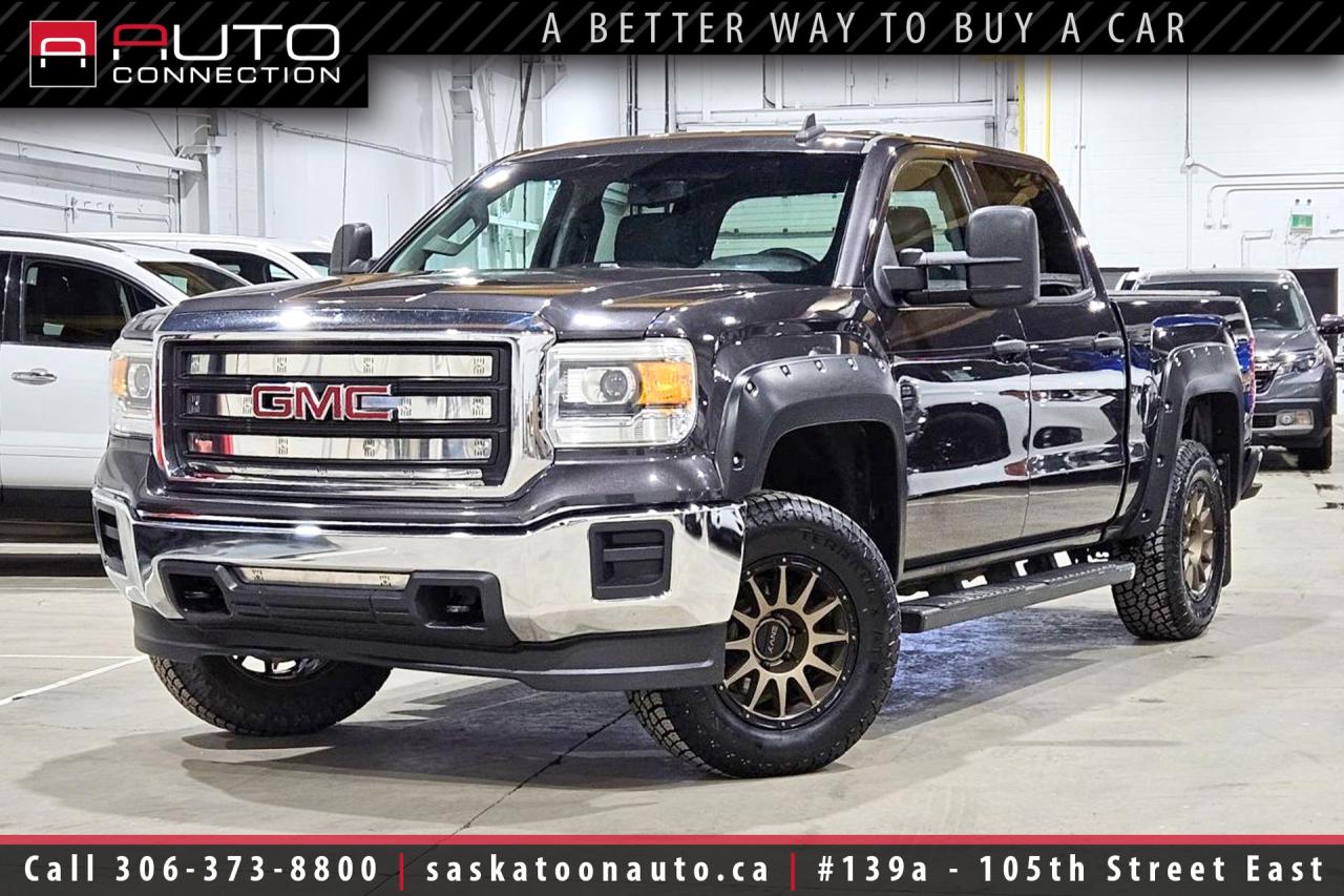 <p><span></span><span>Crew Cab w/ 5.8ft. Box - Accident Free - SK Truck</span><span><br></span><span><br>Built to handle real work in Saskatchewan conditions, this accident-free <b>2015 GMC Sierra 1500 Crew Cab</b> is a practical, local truck ready to go back on the job. Its proven 5.3L EcoTec3 V8, 3.42 rear axle ratio, and heavy-duty automatic-locking rear differential provide the low-end torque and traction you need on gravel roads, job sites, and winter streets. Equipped with a factory Trailering Package, integrated trailer brake controller, and auxiliary external transmission oil cooler, it is properly set up to tow up to 9,200 lbs. with confidence and control. The 5.8 ft. box offers usable cargo space without sacrificing maneuverability, while front recovery hooks and 4x4 capability add peace of mind when conditions get rough. Inside, the 40/20/40 split bench seat with a fold-down armrest allows room for a crew or secure interior storage when needed. Power windows and locks, cruise control, air conditioning, and a rear window defogger keep the workday comfortable without unnecessary complexity. Available now at Saskatoon Auto Connection, this Sierra is a straightforward, dependable half-ton thats ready to earn its keep.<br><br></span><span>Key Features:</span><span><br></span><span><br>- 4x4<br>- Sierra Appearance Package<br>- 5.3L EcoTec3 8-Cylinder Engine<br></span><span>- Trailering Package<br></span><span>- 9,200lb. Towing Capacity</span><br><span>- Integrated Trailer Brake Controller<br>- Heavy-Duty Automatic-Locking Rear Differential<br>- 3.42 Rear Axle Ratio<br>- Auxiliary External Transmission Oil Cooler<br>- Front 40/20/40 Split Bench w/ Centre Fold-Down Armrest w/ Storage<br>- USB & AUX Input Ports<br>- Power Windows & Locks<br>- Cruise Control<br>- Air Conditioning<br>- Rear Window Defogger<br>- Deep-Tinted Glass<br>- Lockable Tailgate<br>- Tonneau Cover<br>- Running Boards<br>- Chrome Bumpers & Grille<br>- Front Recovery Hooks<br><br><b>Exterior Colour:</b> Iridium Metallic<br><b>Interior Colour:</b> Jet Black/Dark Ash Cloth<br><br><b>Manufacturers Brochure:</b> </span><a href=https://cdn.dealereprocess.org/cdn/brochures/gmc/ca/2015-sierra1500.pdf target=_blank><span>https://cdn.dealereprocess.org/cdn/brochures/gmc/ca/2015-sierra1500.pdf</span></a><span><br><br></span><span>Unlock a full year of exclusive VIP benefits with your purchase! Enjoy 20% off labour, 25% off tires, free windshield stone chip repairs, and so much more. Visit saskatoonauto.ca for all the details.<br></span><span><br>Honesty Pricing eliminates the haggle hassle by providing you with our lowest possible selling price up front. In fact, it is the lowest price in our market, and we will prove it by disclosing a comprehensive market report of what our competitors are selling similar vehicles for.<br></span><span><br>This vehicle meets our Diamond Certification standard, which begins by selecting only premium quality vehicles and subjecting them to a much more comprehensive inspection process than typical dealerships use. Diamond Certified ensures a clean history, exceptional appearance and problem-free operation.<br></span><span><br>At Saskatoon Auto Connection we sell pre-owned automobiles the way we would like to buy them ourselves. Since 2008, we have been dedicated to providing the highest level of integrity and transparency in our industry, in combination with the highest quality vehicles at the most competitive prices in Saskatchewan. Our friendly staff is ready to positively redefine your expectations of the pre-owned automobile space.</span><span></span></p>