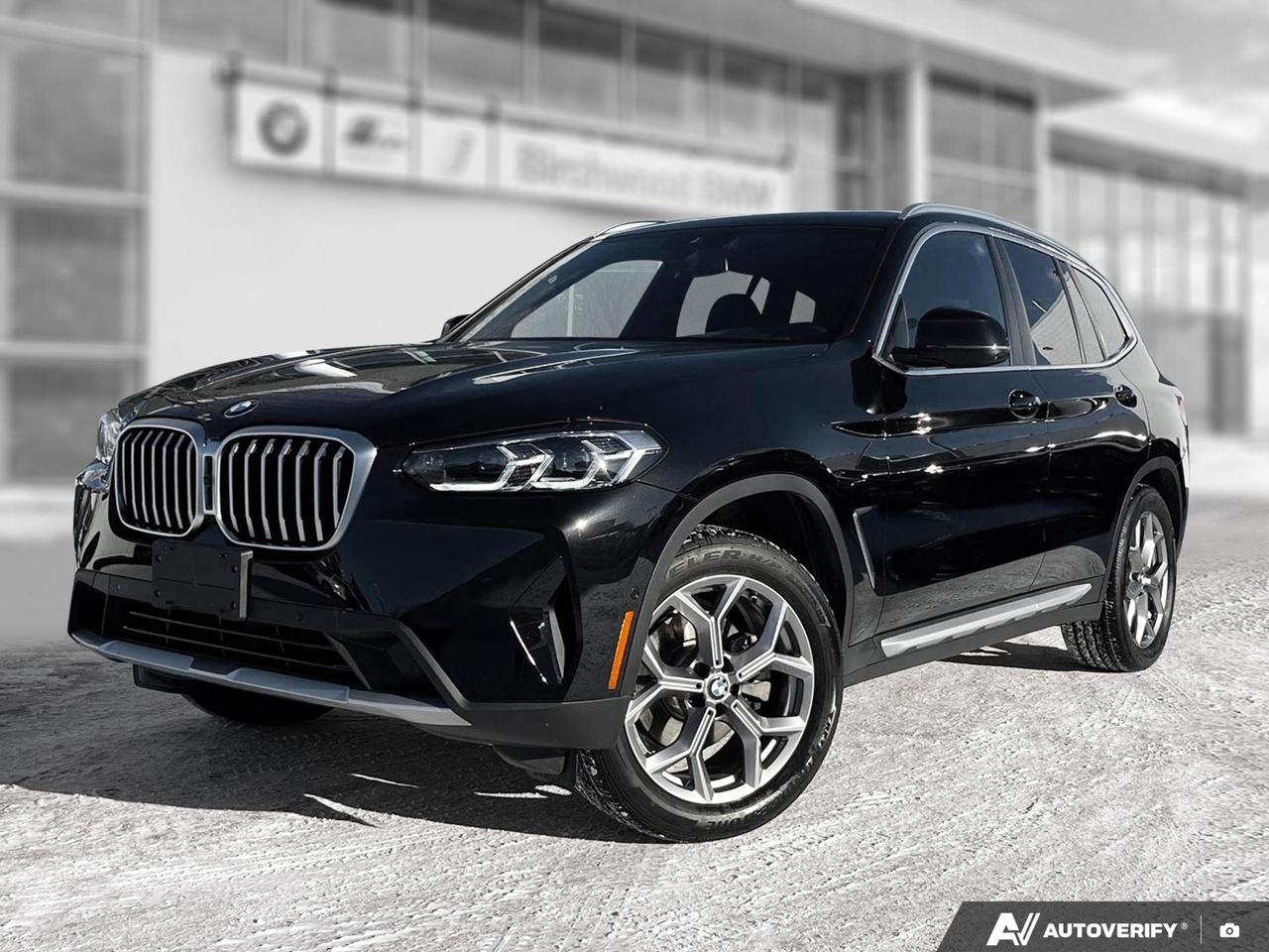 Local Vehicle!
Low Kilometers!
Good Condition!
Experience luxury and performance in this lightly used 2023 BMW X3 xDrive30i. With its sleek Black Sapphire Metallic exterior and refined Mocha interior, this SUV offers both style and substance.

Key Features:
- Low mileage at just 16,980 km
- All-wheel drive for superior handling
- Fuel-efficient 2.0L 4-cylinder engine
- Integrated navigation system with voice activation
- Blind Spot Detection for enhanced safety
- Memory settings for door mirrors
- Automatic highbeams for improved visibility
- Sport Automatic transmission with paddle shifters
- 40-20-40 folding rear seats for versatile cargo space

Dont miss this opportunity to own a premium BMW SUV. Visit Birchwood BMW today to schedule a test drive and experience the X3s impressive performance and comfort firsthand. Our expert staff is ready to answer your questions and guide you through our seamless purchasing process. Reserve your X3 now or start your purchase journey online at www.birchwoodbmw.ca.
Unforgettable experiences guaranteed! Buy your next Pre-Owned vehicle from Birchwood BMW and enjoy brand specific luxuries including:
 A full CARFAX vehicle report
 Complete vehicle detailing & a full tank of gas.
 BMW Factory Certified Technicians with 100+ Years of Experience
 Certifiable BMW Vehicles
 21 Loaner Vehicles
Discover the ultimate driving experience today! Book your appointment at 204-452-7799.
Dealer Permit #9740
Dealer permit #9740