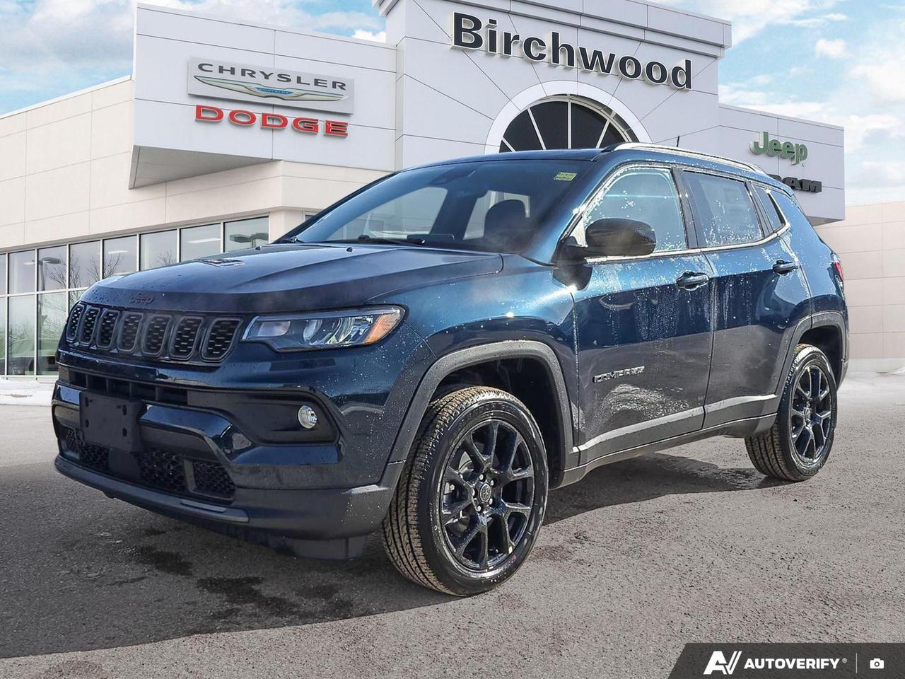 SelecTerrain Traction Management System
Jeep Clean Air System
Forward Collision Warning with Active Braking
Pedestrian/Cyclist emergency braking
Active Lane Management System
BlindSpot Monitoring and Rear CrossPath Detection
Drowsy driver detection
Rear seat reminder alert
Electronic Stability Control
Rain Brake Support
Hill Start Assist
AllSpeed Traction Control
ParkView Rear BackUp Camera
Electronic Roll Mitigation
Trailer Sway Control
Electric park brake
LED reflector headlamps
Discover the future of SUVs with the 2026 Jeep Compass North Altitude! This brand-new model combines style, comfort, and advanced technology for the modern adventurer.

- Powerful 2.0L 4-cylinder engine with 4WD capability
- Luxurious interior featuring heated leather steering wheel and heated front seats
- Uconnect 5 system with 8.4 display for seamless connectivity
- Advanced safety features including Blind Spot Detection and Active Lane Management
- Convenient Smart Device Remote Engine Start
- Stylish Fathom Blue Pearl exterior with premium cloth/vinyl bucket seats
- Automatic high-beam headlamps for enhanced visibility

Experience the perfect blend of urban sophistication and off-road capability. Reserve your 2026 Jeep Compass North Altitude today or contact Birchwood Chrysler Dodge Jeep Ram to schedule a test drive. Dont miss this opportunity to be among the first to own this cutting-edge SUV!
Birchwood Chrysler Dodge is your choice for New Chrysler, Dodge, Jeep, RAM vehicles in Winnipeg. 
 
With us, Experience is Everything. Complete as much or as little of your purchase online as you like. All pricing you see is what you pay. No hidden fees. All new vehicle special offers and discounts are already calculated in the pricing. On our website you can choose payment options and terms knowing these are transparent and accurate.

Start your purchase online to build your exact pricing to your specifics like how much money down, vehicle trade and any accessories or added optional protection that suits your needs.

Any questions let us know by calling (204) 774-4444, wed love to send you a video to clarify any questions about a vehicle!

Visit us in store at 90-3965 Portage Ave in the Birchwood Autopark.

Dealer permit #5686
Dealer permit #5686