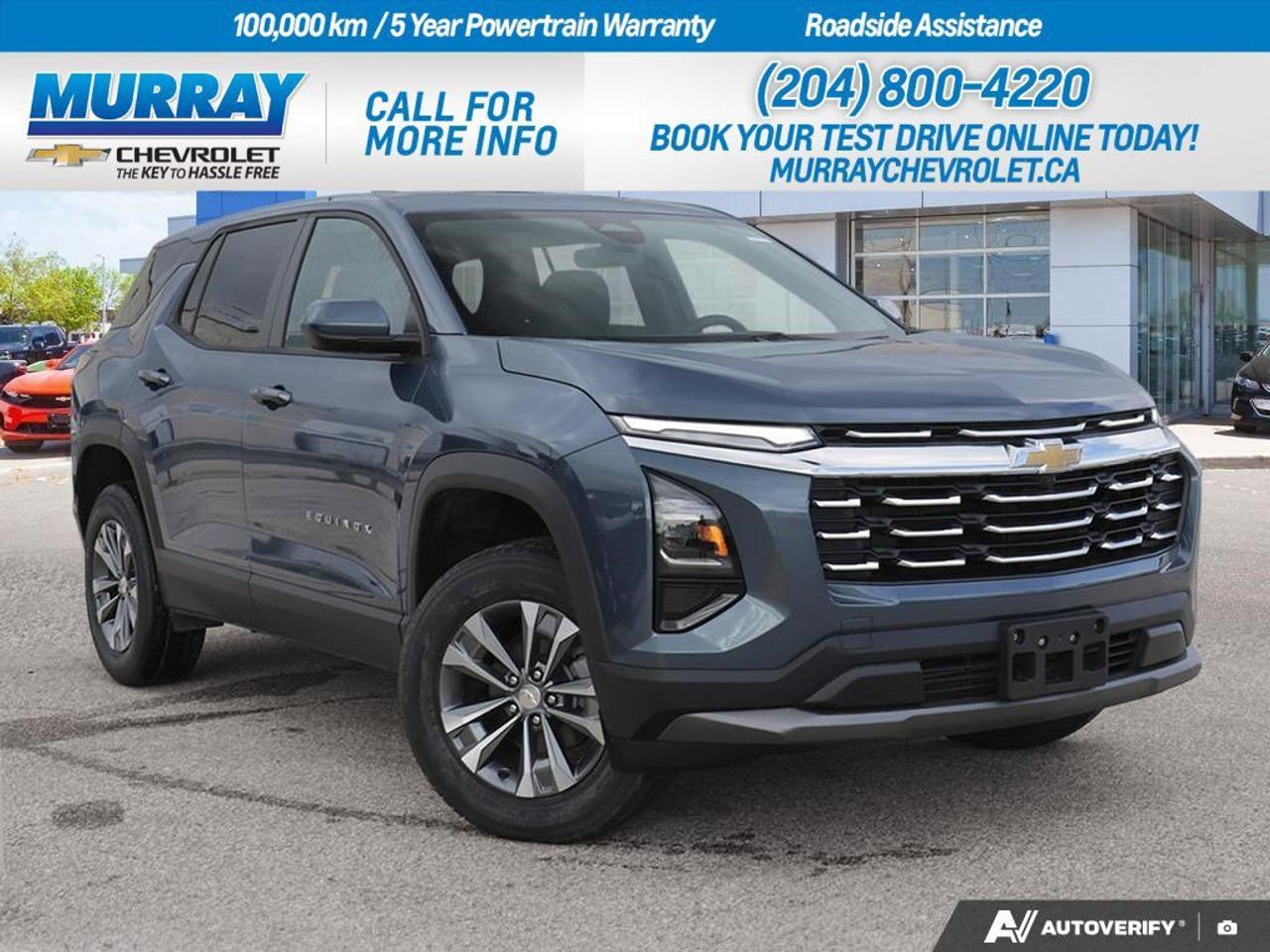 * TRANSMISSION CONTINUOUSLY VARIABLE (CVT) * * ENGINE BLOCK HEATER * * LAKESHORE BLUE METALLIC *  Discover the all-new 2026 Chevrolet Equinox FWD LT, an exceptional sport utility vehicle designed for both city commutes and weekend adventures around Winnipeg. This Equinox stands out with its gorgeous Lakeshore Blue Metallic exterior, complemented by sleek aluminum wheels that enhance its modern and dynamic look.  Under the hood, the 1.5L Turbo DOHC 4-Cylinder engine delivers impressive power and efficiency, making it a superb choice for those who value performance and fuel economy. Its Continuously Variable Transmission ensures a smooth and seamless driving experience, adapting to your driving style effortlessly.  Step inside to find comfort and technology at your fingertips. The Equinox is equipped with heated front seats and a heated steering wheel, keeping you warm during those chilly Winnipeg winters. Stay connected with the latest tech features such as Bluetooth Connection, WiFi Hotspot, and Smart Device Integration, while safety is prioritized with features like Blind Spot Monitor, Lane Departure Warning, and Front Collision Warning.  Dealer Permit #1740