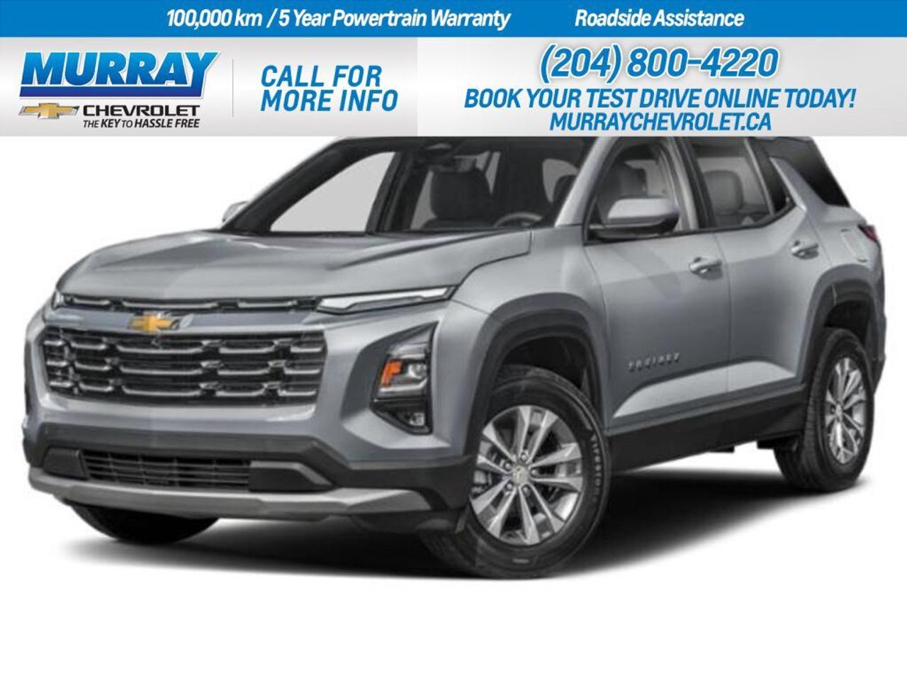 *TRANSMISSION CONTINUOUSLY VARIABLE (CVT)* *ENGINE BLOCK HEATER* *STERLING GREY METALLIC*  Experience the future of driving with the 2026 Chevrolet Equinox FWD LT, now available in the vibrant city of Winnipeg. This sport utility vehicle is designed to offer you an unparalleled blend of performance and luxury. Feel the power of its 1.5L turbocharged 4-cylinder engine, delivering an exhilarating drive on every journey. The continuously variable transmission ensures smooth and efficient gear transitions, enhancing your driving experience.  Stay comfortable in every season with the heated front seats and steering wheel, perfect for those chilly Winnipeg mornings. The Equinox also features advanced safety technologies, including lane departure warning and front collision mitigation, providing peace of mind for you and your passengers. With smart device integration and a built-in WiFi hotspot, staying connected has never been easier.  Stylishly finished in Sterling Grey Metallic, the Equinox also boasts sleek aluminum wheels, privacy glass, and a host of tech-savvy features designed to keep you engaged and entertained. Whether youre commuting through the city or embarking on a weekend adventure, the Chevrolet Equinox is your perfect companion.  Dealer Permit #1740