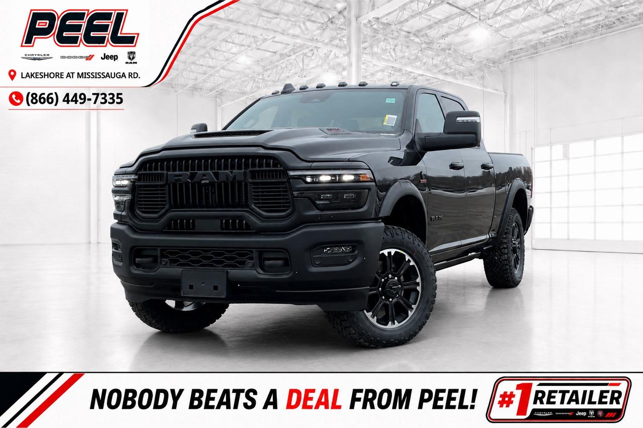 Engage & Explore with Peel Chrysler, Canadas #1 Stellantis FCA Retailer, 9 years in a row! Whether youre inquiring about our latest offers and specials on New or Used Cars, Trucks, SUVS, or seeking guidance, 1-866-652-6197 connects you directly. Dive deeper online or connect with our team to navigate your automotive journey seamlessly. WE TAKE ALL TRADES & CREDIT. WE SHIP ANYWHERE IN CANADA! OUR TEAM IS READY TO SERVE YOU 7 DAYS! *FREE CarFax (click the link above to check it out at no cost to you!)* ______________________________________________________ Peel Chrysler A Trusted Destination: Based in Mississauga, Port Credit, Ontario, we proudly serve customers from all corners of Ontario and Canada including Toronto, Oakville, North York, Richmond Hill, Ajax, Hamilton, Niagara Falls, Brampton, Thornhill, Scarborough, Vaughan, London, Windsor, Cambridge, Kitchener, Waterloo, Brantford, Sarnia, Pickering, Huntsville, Milton, Woodbridge, Maple, Aurora, Newmarket, Orangeville, Georgetown, Stouffville, Markham, Canadas best full-size truck powertrain limited warranty is based on years and kilometer coverage offered and the latest available competitive information for 2026 model year full-size trucks (excluding BEVs). The new Limited Powertrain Warranty of 10 year/160,000-kilometre (whichever occurs first) is available exclusively to retail customers who purchase or lease any of the following new and previously unregistered 2026 Ram vehicles from an authorized Ram dealership in Canada: Ram 1500 (including RHO), Ram 2500, Ram 3500, Ram Cab Chassis, and ProMaster Van (excluding full battery electric vehicles). The warranty is not available to fleet customers and, except as otherwise required by applicable law (including, but not limited, for individuals residing in Quebec, Nova Scotia and Saskatchewan), is non-transferable and applies only to the original retail purchaser or lessee.Canadas best full-size truck powertrain limited warranty is based on years and kilometer coverage offered and the latest available competitive information for 2026 model year full-size trucks (excluding BEVs). The new Limited Powertrain Warranty of 10 year/160,000-kilometre (whichever occurs first) is available exclusively to retail customers who purchase or lease any of the following new and previously unregistered 2026 Ram vehicles from an authorized Ram dealership in Canada: Ram 1500 (including RHO), Ram 2500, Ram 3500, Ram Cab Chassis, and ProMaster Van (excluding full battery electric vehicles). The warranty is not available to fleet customers and, except as otherwise required by applicable law (including, but not limited, for individuals residing in Quebec, Nova Scotia and Saskatchewan), is non-transferable and applies only to the original retail purchaser or lessee.
