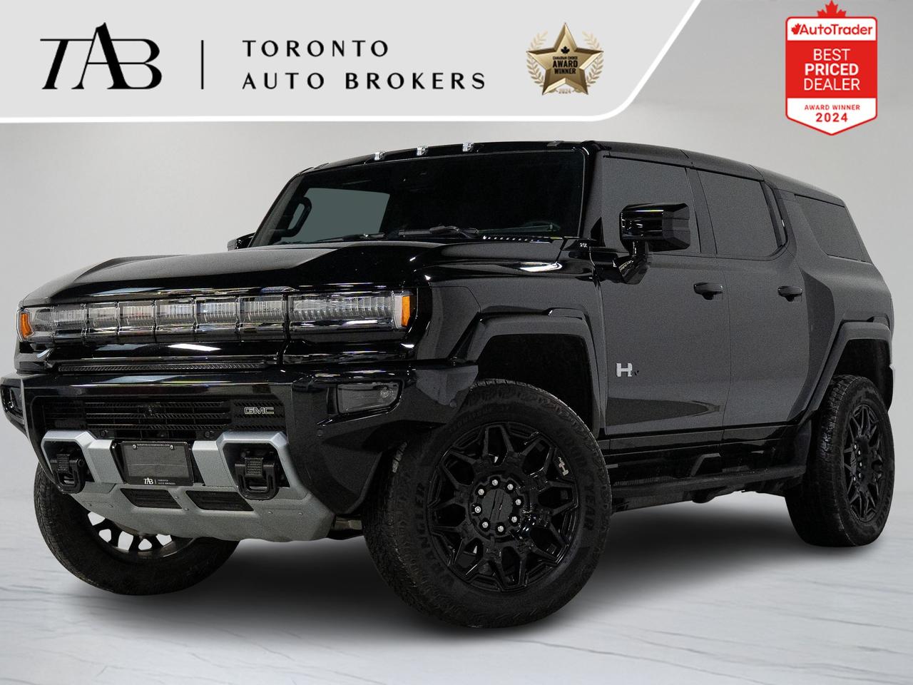 This 2025 GMC Hummer EV SUV 2X is a local Ontario vehicle with remaining manufacturer warranty until January 8th, 2029, or up to 80,000 km. Bold, futuristic, and fully electric, the Hummer EV SUV 2X combines extreme capability with cutting-edge technology and unmistakable presence.

Top Key Features:

1. Dual-Motor Ultium Electric Powertrain
2. e4WD Electric All-Wheel Drive System
3. Extract Mode Adaptive Air Suspension
4. CrabWalk Diagonal Driving Capability
5. Infinity Roof with Removable Transparent Sky Panels
6. Large 13.4 Center Touchscreen Display
7. 12.3 Digital Driver Information Center
8. BOSE Premium Sound System
9. Google Built-In Infotainment System
10. Apple CarPlay & Android Auto Compatibility
11. Wireless Charging
12. Heated & Ventilated Front Seats
13. Heated Rear Seats
14. Heated Steering Wheel
15. Power Adjustable Front Seats with Memory
16. Dual-Zone Automatic Climate Control
17. Adaptive Cruise Control & Driver Assistance Features
18. Power Tailgate
19. 22-Inch Alloy Wheels
20. Signature Hummer EV Exterior Styling with LED Lighting


NOW OFFERING 3 MONTH DEFERRED FINANCING PAYMENTS ON APPROVED CREDIT. 

WE OFFER THE BEST FINANCE RATES, AND DONT CHARGE ANY FINANCING FEE 

Looking for a top-rated pre-owned luxury car dealership in the GTA? Look no further than Toronto Auto Brokers (TAB)! Were proud to have won multiple awards, including the 2024 AutoTrader Best Priced Dealer, the 2024 CarGurus Award, the 2025 Top Choice Award, the 2025 Consumer Satisfaction Award, the 2025 Canadian Choice Award, the 2025 Three Best Rated Dealer Award, and many more!

With 30 years of experience serving the Greater Toronto Area, TAB is a respected and trusted name in the pre-owned luxury car industry. Our 30,000 sq.Ft indoor showroom is home to a wide range of luxury vehicles from top brands like BMW, Mercedes-Benz, Audi, Porsche, Land Rover, Jaguar, Aston Martin, Bentley, Maserati, and more. And we dont just serve the GTA, were proud to offer our services to all cities in Canada, including Vancouver, Montreal, Calgary, Edmonton, Winnipeg, Saskatchewan, Halifax, and more.

At TAB, were committed to providing a no-pressure environment and honest work ethics. As a family-owned and operated business, we treat every customer like family and ensure that every interaction is a positive one. Come experience the TAB Lifestyle at its truest form, luxury car buying has never been more enjoyable and exciting!

We offer a variety of services to make your purchase experience as easy and stress-free as possible. From competitive and simple financing and leasing options to extended warranties, aftermarket services, and full history reports on every vehicle, we have everything you need to make an informed decision. We welcome every trade, even if youre just looking to sell your car without buying, and when it comes to financing or leasing, we offer same day approvals, with access to over 50 lenders, including all of the banks in Canada. Feel free to check out your own Equifax credit score without affecting your credit score, simply click on the Equifax tab above and see if you qualify.

Call us today or visit our website to learn more about our inventory and services. And remember, all prices exclude applicable taxes and licensing, and vehicles can be certified at an additional cost of $999.