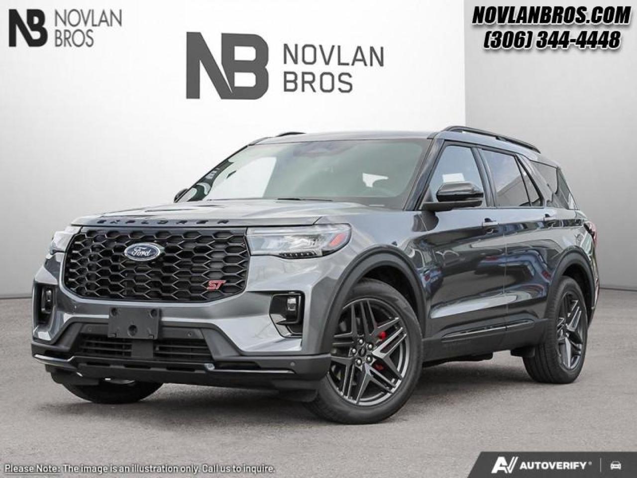 <b>Sport Suspension,  Sunroof,  Cooled Seats,  BlueCruise,  Navigation!</b><br> <br> <br> <br>Check out our great inventory of new vehicles at Novlan Brothers!<br> <br>This 2026 Explorer was built to do more than just get groceries, with all-new technologies, this SUV was built for adventure. <br> <br>This Ford Explorer is the ultimate lifestyle vehicle with plenty of style and space for all of your passengers and cargo. It has the hauling capabilities of a midsize SUV combined with strong off-road capabilities. Whether your next family adventure is to the grocery store or over a high mountain pass, the Ford Explorer was built to get you there with ease.<br> <br>This Carbonized Grey Metallic SUV has a 10 Speed Automatic transmission and is powered by a 400HP 3.0L V6 Cylinder Engine. <br> <br> Our Explorers trim level is ST. This range-topping Explorer ST rewards you with sport-tuned suspension, a dual-panel sunroof and cooled front seats, as well as BlueCruise 1.2, inbuilt navigation, Bang & Olufsen audio, an aerial view camera system and a heated steering wheel. Also standard include 21 aluminum wheels, FordPass Connect 5G mobile hotspot internet access, adaptive cruise control, smart device remote engine start, and a power liftgate for rear cargo access. On the inside, occupants are treated to leather upholstery, voice-activated dual-zone climate control, and a 13.2-inch infotainment screen with wireless Apple CarPlay and Android Auto. Safety features also include lane keep assist with lane departure warning, collision mitigation, automatic emergency braking, evasion assist, and rear parking sensors. This vehicle has been upgraded with the following features: Sport Suspension, Sunroof, Cooled Seats, BlueCruise, Navigation, B&O Audio, 360 Camera.<br><br> View the original window sticker for this vehicle with this url <b><a href=http://www.windowsticker.forddirect.com/windowsticker.pdf?vin=1FMWK8GCXTGA81843 target=_blank>http://www.windowsticker.forddirect.com/windowsticker.pdf?vin=1FMWK8GCXTGA81843</a></b>.<br> <br>To apply right now for financing use this link: <a href=http://novlanbros.com/credit/ target=_blank>http://novlanbros.com/credit/</a><br><br> <br/> See dealer for details. <br> <br><br> Come by and check out our fleet of 20+ used cars and trucks and 40+ new cars and trucks for sale in Paradise Hill.  o~o