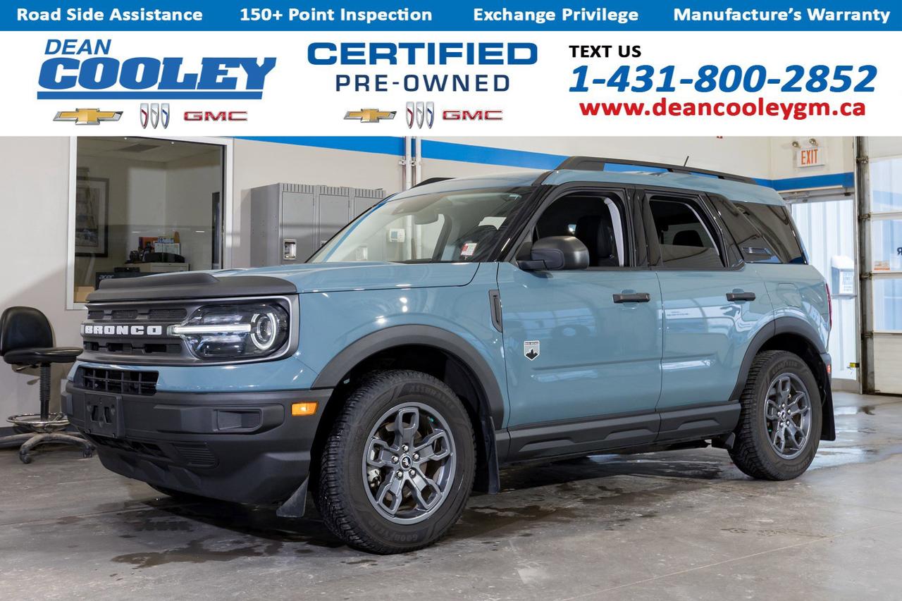 Heated Front Seats, Tow Package, Remote Start, Four Wheel Drive, Lane Departure Warning, Blind Spot Monitor, Cross-Traffic Alert  The Ford Bronco Sport Big Bend, available now in the Parkland area, is the perfect blend of rugged capability and modern comfort. This sport utility vehicle is designed for adventure with its heated front seats and a tow package, ensuring you can tackle any journey with ease. The remote start feature adds convenience to your daily routine, while the four-wheel drive system offers superior traction and control in any condition. Stay safe and aware on the road with lane departure warning, blind spot monitor, and cross-traffic alert features. The 1.5 L Turbo engine ensures a spirited drive, paired with an 8-speed automatic transmission that smoothly shifts through gears, enhancing your driving experience.  Dean Cooley GM has been serving the Parkland area since 1995, and we are proud to have contributed to the areas automotive needs for almost three decades. Specializing in Chevrolet, Buick, and GMC vehicles, along with certified pre-owned options, we take pride in matching you with the perfect vehicle to suit your needs. Our in-house financial experts are dedicated to simplifying the financing and leasing process, offering personalized solutions. At the heart of our operation lies our service department, complete with a cutting-edge collision and glass center. Here, we service all makes and models with meticulous precision and care. We also have a comprehensive parts department, stocked with essential parts, accessories, and tires all conveniently located under one roof. Visit us today at 1600 Main Street South in Dauphin and experience a new standard in the automotive industry.