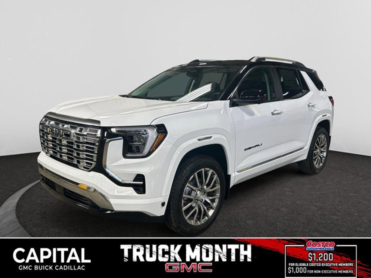 This 2026 GMC Terrain in Summit White is equipped with AWD and Turbocharged Gas I4 1.5L/-TBD- engine.From its striking C-shaped LED signature lighting to its stunning floating roof, this GMC Terrain has been refined on every level. With three distinctive options, every trim boasts its own distinctive grille that makes a lasting first impression and sets a bold tone for the rest of the vehicles exterior. Striking LED signature lighting on the taillamps complete Terrains bold design from front to back. Terrains interior seamlessly incorporates exterior design cues to create a cohesive look. Youll find a combination of bold styling, first-class comfort and plenty of space proving its as much about refinement as it is utility. Terrains interior features a standard leather wrapped steering wheel, real aluminum trim and soft-touch materials to enhance your driving experience and maximize comfort for both you and your passengers. A front-to-back flat load floor includes new fold-flat front-passenger and second-row seats so you can quickly go from accommodating people to utilizing every inch of cargo space. The GMC Terrain small SUV is engineered to meet the challenges drivers face every day  from various road surfaces to unexpected conditions. Advanced technology such as the Traction Select system allows you to switch between drive modes to make real-time adjustments based on those ever-changing driving situations. Terrain offers an available suite of intuitive driver-assist and safety technologies  so you can move with confidence in any direction.Key features of the Terrain Denali include: 252 hp 2.0L Turbocharged gas engine, LED Headlamps, Hands-free power Programmable Liftgate, Lane Change Alert with Side Blind Zone Alert, Available HD Surround Vision, New available Adaptive Cruise Control - Camera, New Available Front Pedestrian Braking, and Heated/Ventilated front seats.Check out this vehicles pictures, features, options and specs, and let us know if you have any questions. Helping find the perfect vehicle FOR YOU is our only priority.P.S...Sometimes texting is easier. Text (or call) 306-801-9090 for fast answers at your fingertips!Dealer License #914248Disclaimer: All prices are plus taxes & fees. See dealer for Details. Dealer Permit # 914248 See dealer for Details.