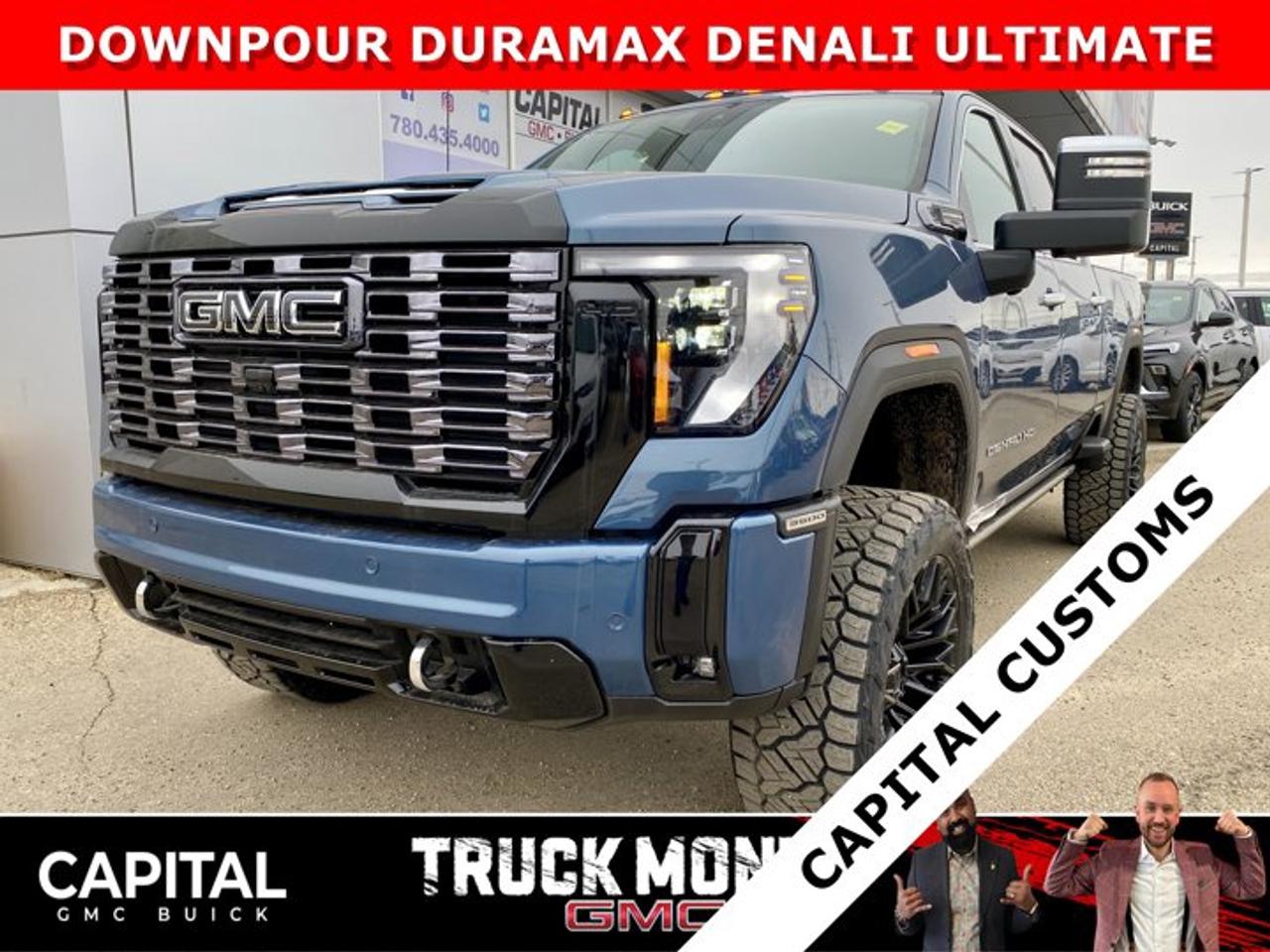 *CAPITAL CUSTOMS* - This truck is equipped with Zone 3 Lift Kit, Fuel Strike (22X10 8X180) -18 Offset & 35X12.5R22 Nitto Recon Grappler tires.This 2026 DENALI ULTIMATE HD 3500 is the benchmark for LUXURY. Fully equipped with every option including 5th Wheel Prep Package, Massaging Power Seats, Heated and Cooled Seats, Heads-Up Display, Adaptive Cruise, Rear Streaming Mirror, Signature Alpine Umber Interior, Vader Chrome, Duramax Engine, 360 Cam, Sunroof and so much more... CALL NOW and secure yours today..Ask for the Internet Department for more information or book your test drive today! Text (or call) 780-435-4000 for fast answers at your fingertips!Disclaimer: All prices are plus taxes and include all cash credits and loyalties. See dealer for details. AMVIC Licensed Dealer # B1044900