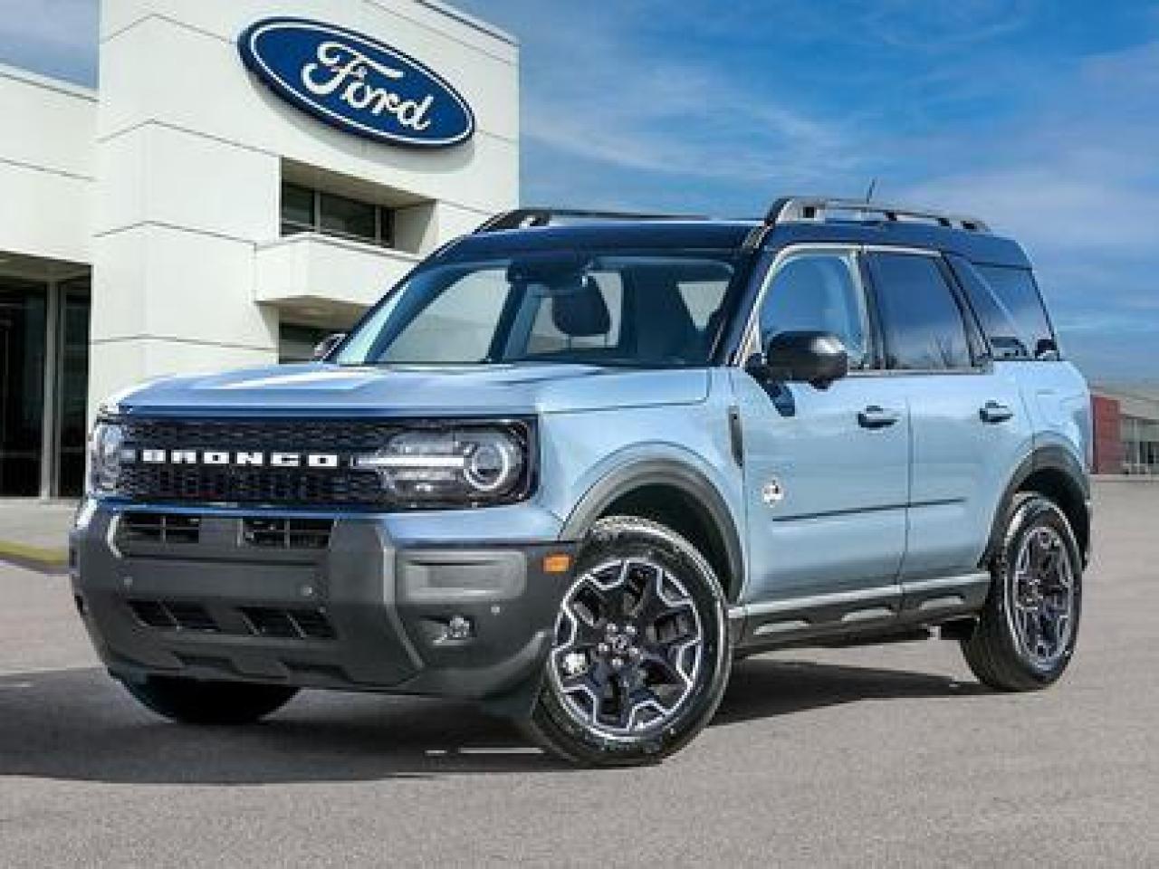 This all-new 2026 Ford Bronco Sport Outer Banks 300A shines in Azure Grey Metallic. This 5-passenger compact SUV is powered by the 1.5L EcoBoost® engine, delivering 181 horsepower and 190 lb-ft of torque. With an 8-speed automatic transmission and Auto Start-Stop Technology, it offers a smooth yet efficient drive, ideal for city commutes or highway adventures.

Key Features:
Premium-Trimmed Sport Heated Front Seats
Premium-Wrapped Heated Steering Wheel
Rear Parking Sensors
Memory Drivers Seat 
6-Way Power Passenger Seat
Push-Button Start
SYNC® 4 with a 13.2-inch Center Display, Wireless Apple CarPlay® and Android Auto
18 Machined-Face Ebony Black-Painted Aluminum Wheels
Dual-Zone Temperature Control
Terrain Management System Electronic Automatic  with 5 G.O.A.T. Modes (Normal, ECO, Sport, Slippery, Off-Road)
LED Headlights, Fog Lights, and Signature Lights
FordPass® Connect with Remote Start

This vehicle comes with the All-Weather Packageready to take on any season!
Snow, rain, mud, or sunshinethis vehicle is built for it all! The All-Weather Package adds extra protection where it matters most, with premium mud flaps to shield your paint from road debris, all-weather floor mats to protect your interior from lifes messes, and Xpel paint protection to help guard against those infuriating rock chips. Drive with confidence, knowing your investment is protected from Regina's elements.

Bennett Dunlop Ford, proudly serving Regina for over 40 years, is conveniently located at 770 Broad Street. With over 3,500 Google reviews, our reputation reflects our commitment to providing a fast, easy, and enjoyable vehicle-buying experience. We eliminate the hassle with no admin or documentation fees, transparent upfront pricing that lets you shop with total confidence. But were more than just a dealershipwere driven to make a difference by supporting local community initiatives and events that matter to you. Visit Bennett Dunlop Ford today and experience why were Reginas trusted choice for quality vehicles, exceptional service, and a genuine commitment to driving change in our community!