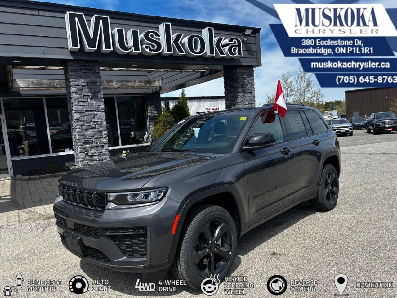 This JEEP GRAND CHEROKEE ALTITUDE, with a 2.0L I-4 intercooled turbo engine engine, features a 8-speed automatic transmission, and generates 9.2 highway/11.5 city L/100km. Find this vehicle with only 22 kilometers!  JEEP GRAND CHEROKEE ALTITUDE Options: This JEEP GRAND CHEROKEE ALTITUDE offers a multitude of options. Technology options include: Disassociated Touchscreen Display, GPS Antenna Input, Integrated Centre Stack Radio, Voice Activated Dual Zone Front Automatic Air Conditioning, 2 LCD Monitors In The Front.  Safety options include Airbag Occupancy Sensor, Curtain 1st And 2nd Row Airbags, Driver And Passenger Knee Airbag, Dual Stage Driver And Passenger Front Airbags, Dual Stage Driver And Passenger Seat-Mounted Side Airbags.  Visit Us: Find this JEEP GRAND CHEROKEE ALTITUDE at Muskoka Chrysler today. We are conveniently located at 380 Ecclestone Dr Bracebridge ON P1L1R1. Muskoka Chrysler has been serving our local community for over 40 years. We take pride in giving back to the community while providing the best customer service. We appreciate each and opportunity we have to serve you, not as a customer but as a friend