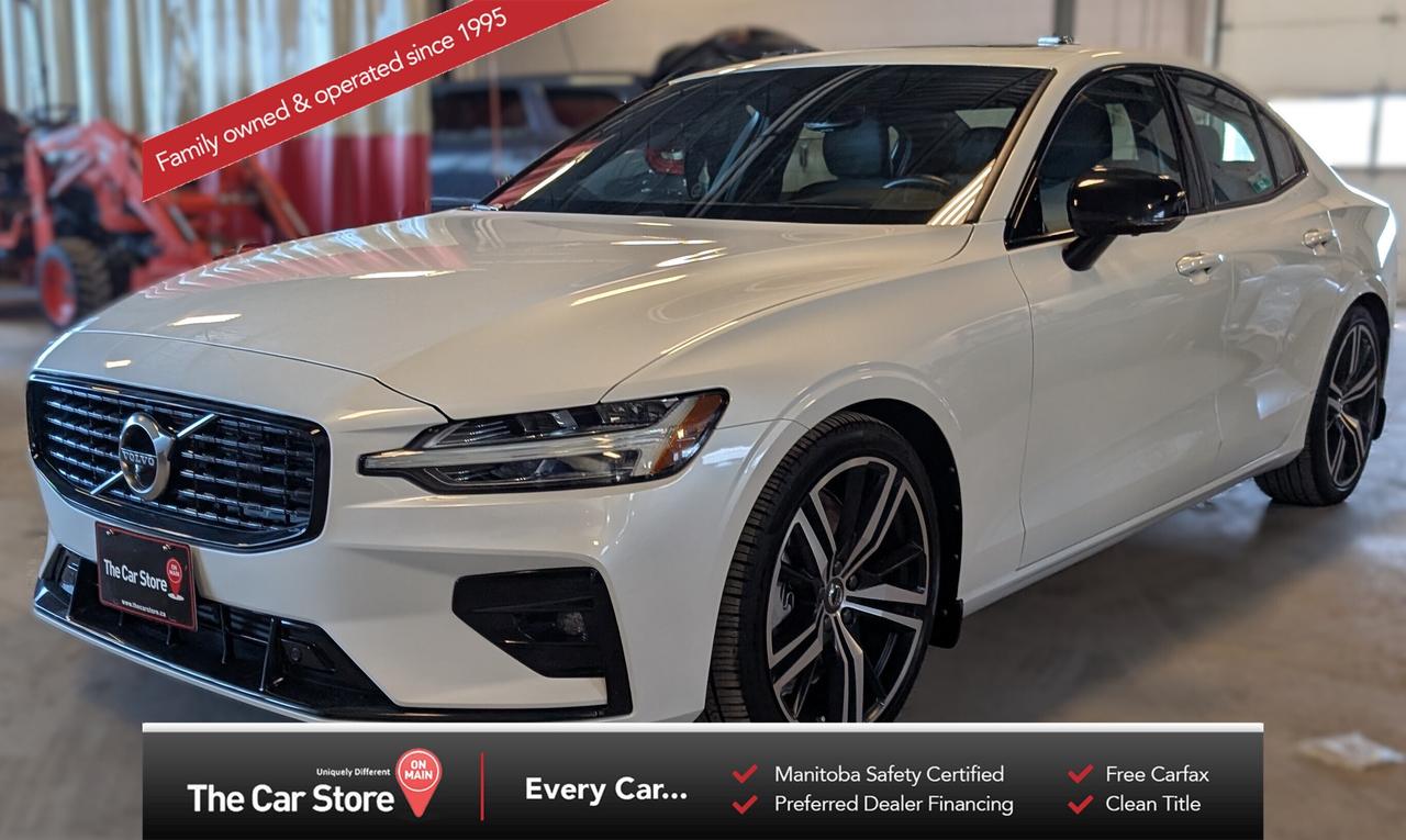 2021 Volvo S60 T6 R-Design &ndash; One Owner | Well Serviced | Clean Title 
 Key Features: 
 T6 Turbo & Supercharged Engine 
 All-Wheel Drive 
 R-Design Trim 
 Sport Seats 
 Harmon Kardon Premium Audio 
 Leather & Nubuck Interior 
 Heated Front Seats & Heated Steering Wheel 
 Driver Assistance: Blind-Spot Monitoring & Lane Keep Assist 
 Apple CarPlay & Android Auto 
 Navigation 
 Digital Driver Display 
 Dual-Zone Climate Control 
 One Owner, Clean Title 
 Well Serviced 
 
 
 Sport-Focused Without Sacrificing Comfort: 
 The S60 T6 R-Design offers strong, smooth power from its unique twin charged engine. While its confident handling regardless of the season, makes it stand out for daily use. 
 
 
 Clean Ownership and Proper Care: 
 This one-owner example has been well serviced and maintained showing good care and pride of ownership. 
 
 
 Our Take: 
 If you want a compact luxury sedan that stands apart from the usual German choices while still delivering real performance, the S60 T6 R-Design is a compelling alternative. 
 
 
 We are a local Family Owned business and we try to do things a little different. 
 
 At The Car Store on Main every vehicle is Manitoba Safety Certified. 
 Every vehicle sold is eligible for the Advantage Plan: 
 30 Day Warranty on all MB Safety certificate related items. 
 CarFax Vehicle History Report 
 2 sets of Keys 
 Wholesale access to all other Miscellaneous Accessories (i.e. Wtr Tires, Remote Starr, all misc vehicle accessories/parts, etc...) 
 And of course a Full tank of Gas. 
 
 There is no Gimmicks or games, we are always aggressive on our prices and try to separate ourselves from the rest. 
 We also have an on-site Certified Banker who shops to get the best possible interest rates in with all Major Banks and Credit Unions! 
 
 Come to our Brand New modern showroom and see what makes us Uniquely Different! 
 
 Located on Main St. just North of Chief Peguis Trail. 
 
 To schedule an appointment call us directly at 204-669-1248 or email sales@thecarstore.ca 
 
 The Car Store on Main 
 -Uniquely Different- 
 
 www.thecarstore.ca 
 Local: 204-669-1248 
 Toll Free: 877-634-2975 
 
 A local family owned business unlike typical car lots, there are no pressure tactics, no games, no gimmicks, no Sales Manager, General Manager or Used Car Manager, just straight answers and fair deals all the time! 
 
 *PRICE DOES NOT INCLUDE TAXES (G.S.T & P.S.T) 
 Dealer Permit # 4481