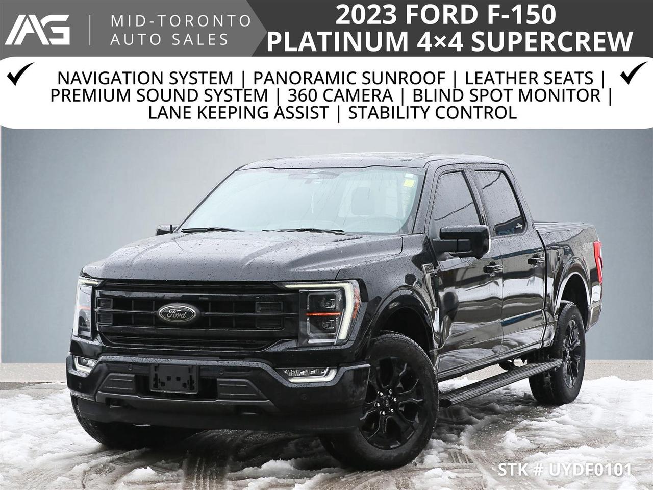 2023 Ford F-150 Platinum AWD | Blue Cruise | Panoramic Roof | Navigation | Leather Seats | Platinum Black Appearance Photo0