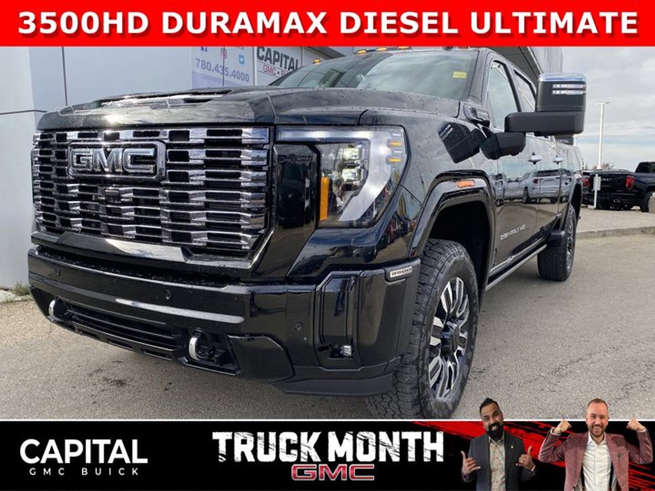 This 2026 DENALI ULTIMATE HD 3500 is the benchmark for LUXURY. Fully equipped with every option including 5th Wheel Prep Package, Massaging Power Seats, Heated and Cooled Seats, Heads-Up Display, Adaptive Cruise, Rear Streaming Mirror, Signature Alpine Umber Interior, Vader Chrome, Duramax Engine, 360 Cam, Sunroof and so much more... CALL NOW and secure yours today..Ask for the Internet Department for more information or book your test drive today! Text (or call) 780-435-4000 for fast answers at your fingertips!Disclaimer: All prices are plus taxes and include all cash credits and loyalties. See dealer for details. AMVIC Licensed Dealer # B1044900