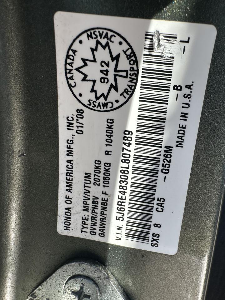 2008 Honda CR-V LX, 4X4, NO START, NEEDS REPAIR, AS IS SPECIAL Photo